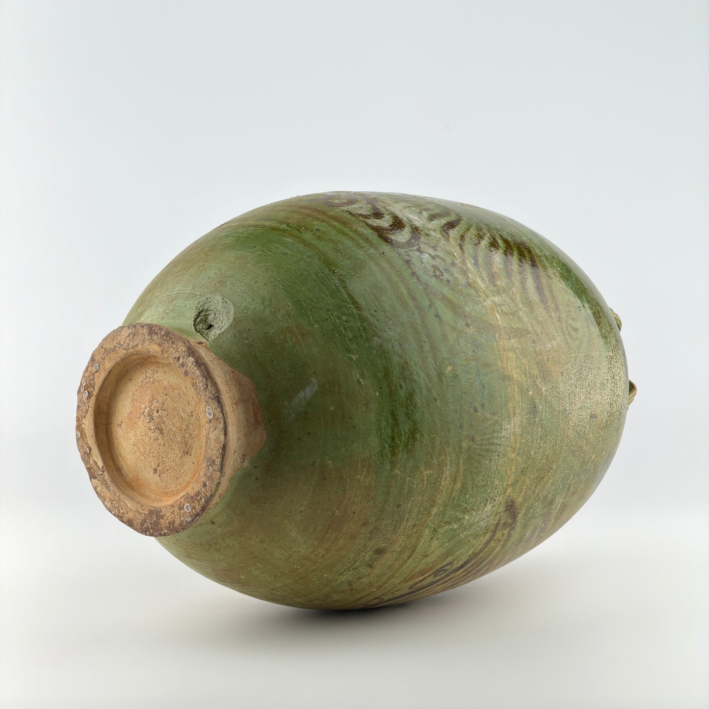 Rare Green-glazed Pottery Amphora with Brown glazed Phoenix, Liao Dynasty