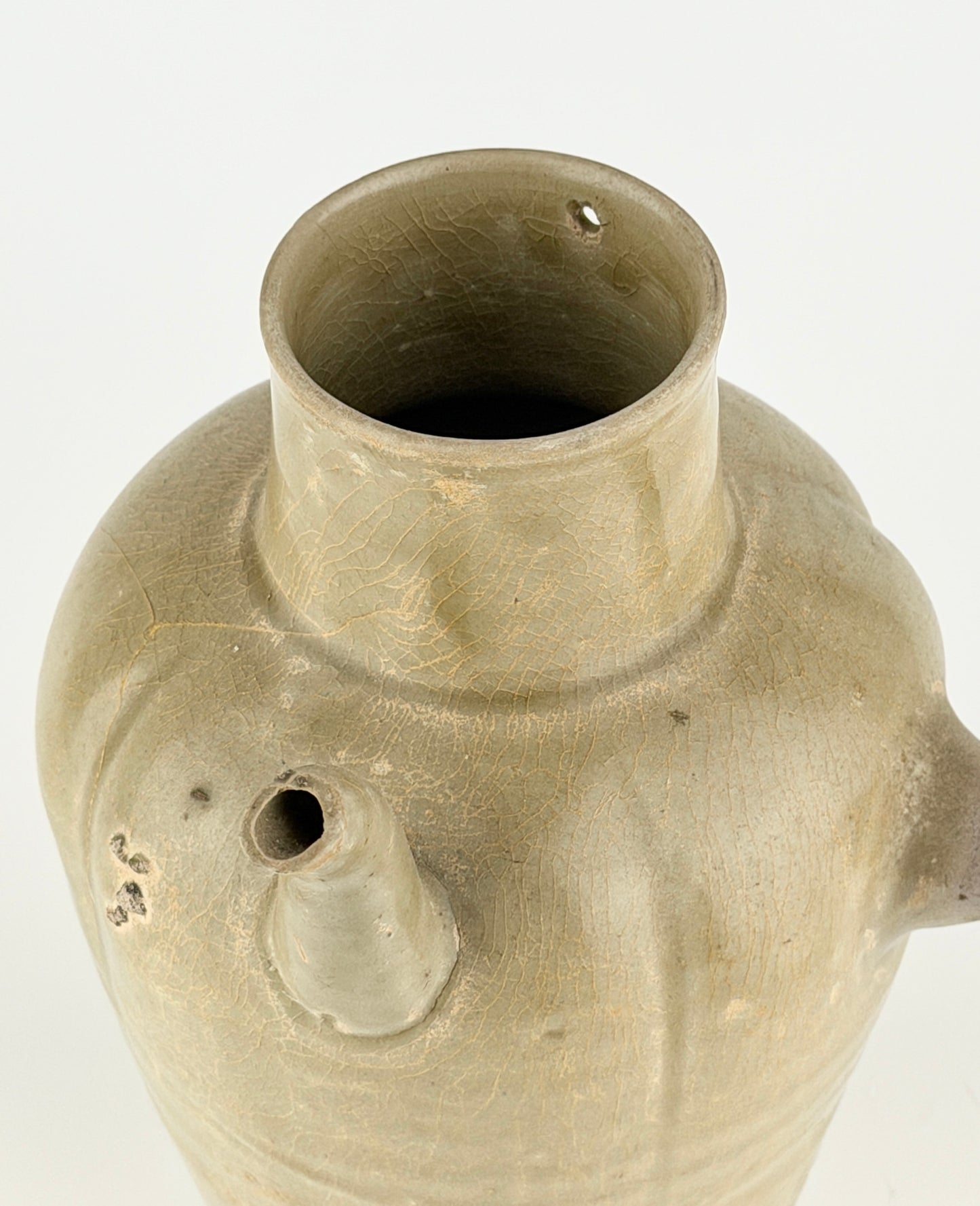 Celadon Ewer with Straight Handle, Tang to Northern Song Dynasty