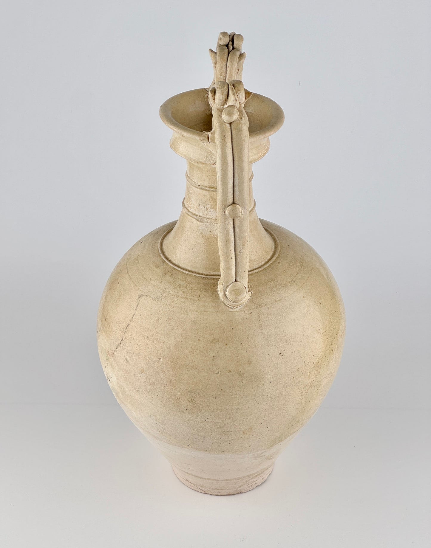 A Large and Rare Straw-Glazed Pottery Amphora, Tang Dynasty