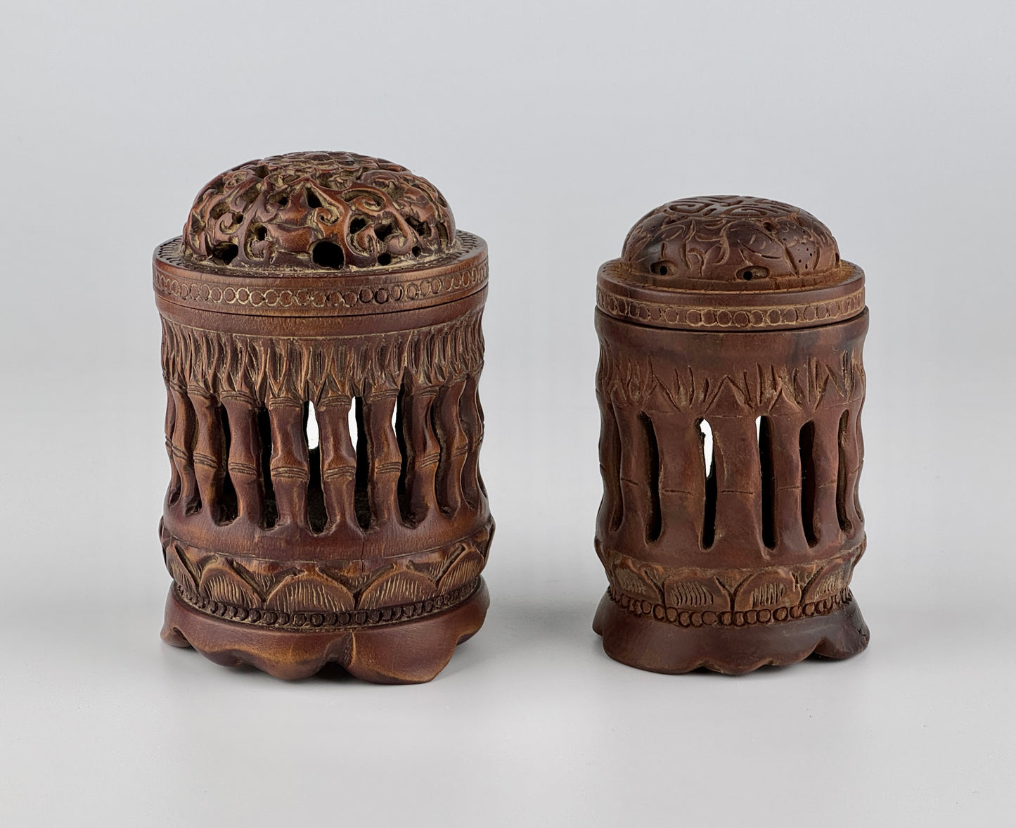 Carved Bamboo Incense Burners, Late Qing to Republic period