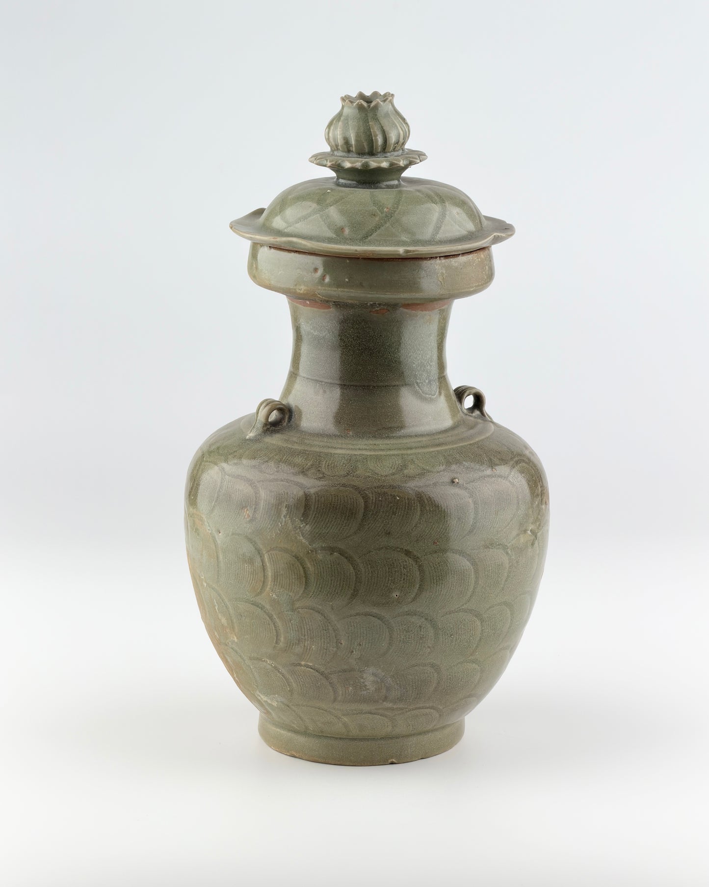 Celadon jar with carved lotus petal design, Song Dynasty