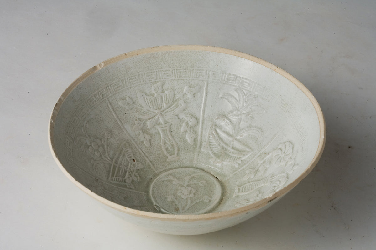 Bowl with Hexagonal Radial Floral Design, Song Dynasty