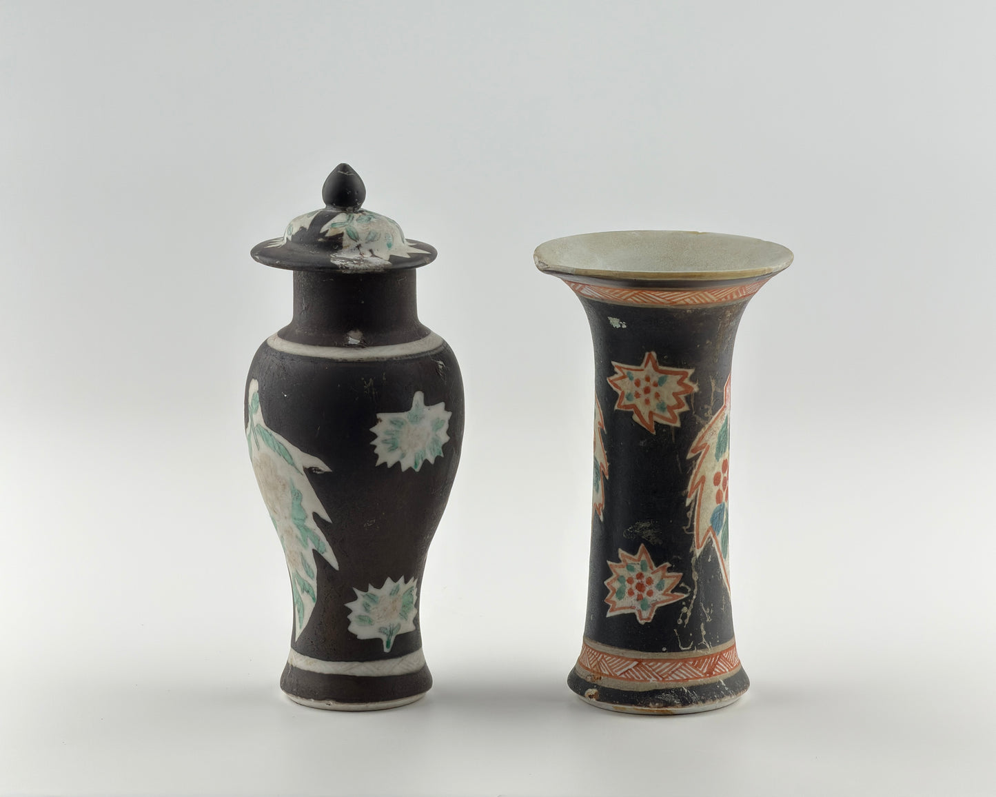 Rare Famille Noire Vases from Ca Mau Ship, Qing Dynasty, Yongzheng Era