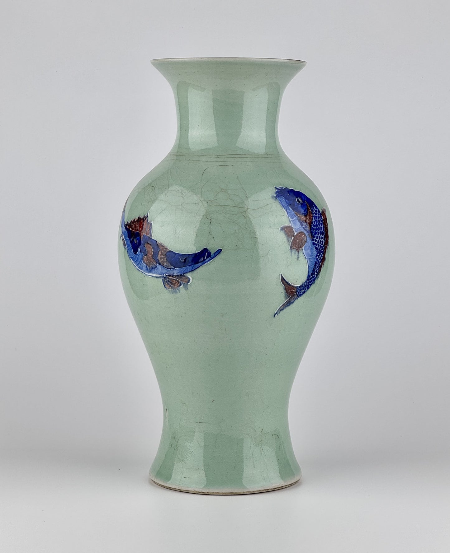 Underglaze Blue and Copper Red Yuhuchunping, Late Qing Period