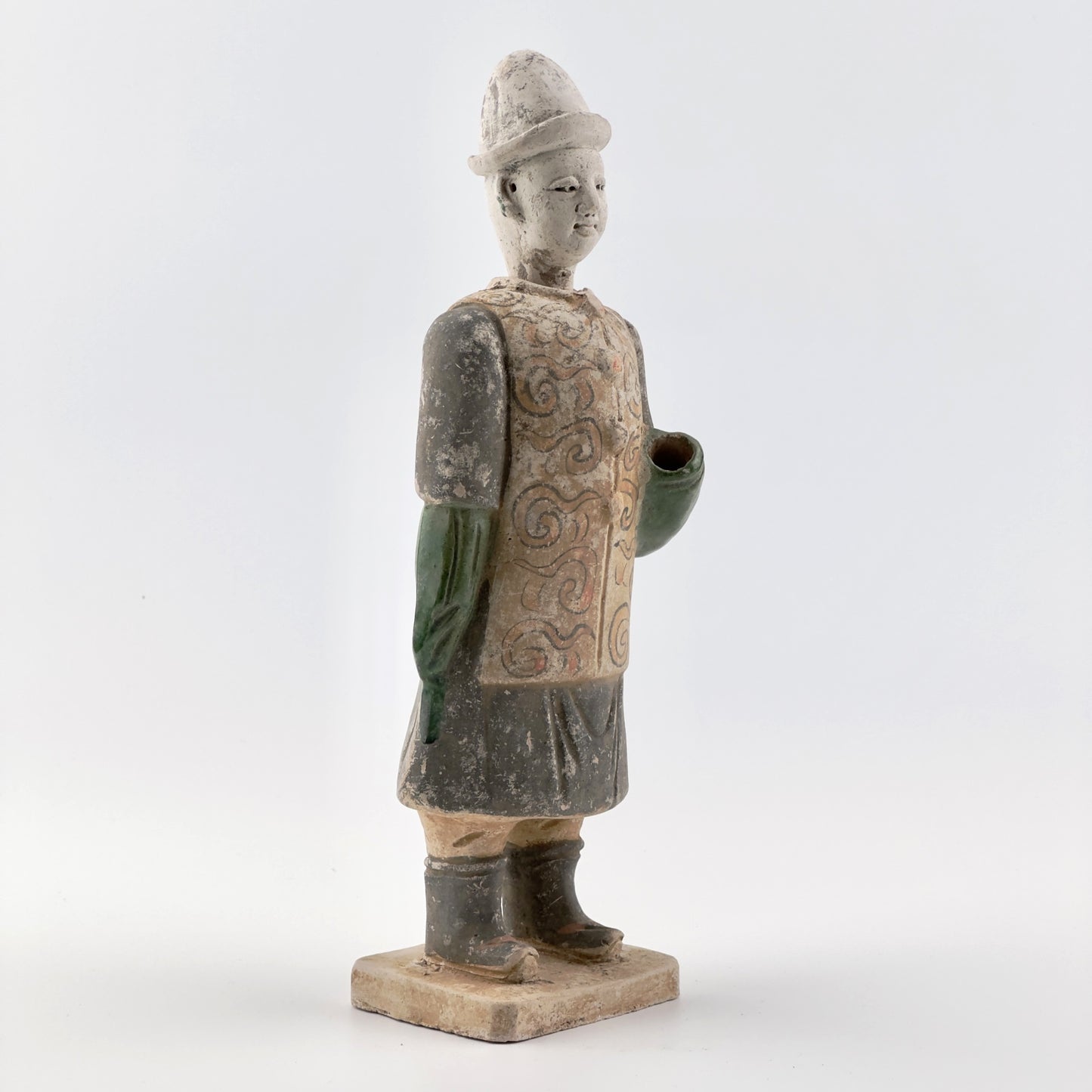 Rare Figure of an Attendant Wearing Swirling Pattern Vest, Ming Dynasty(1368-1644)