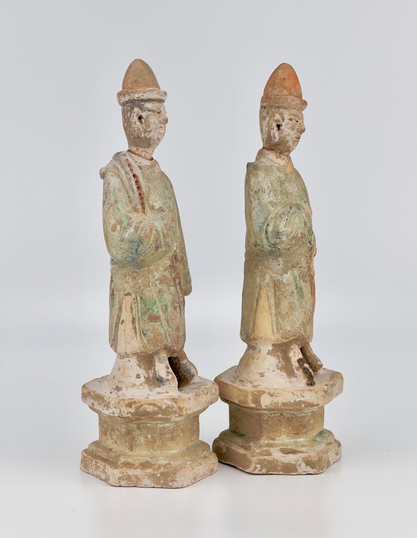 Standing Green Glazed Pottery Attendant Figure