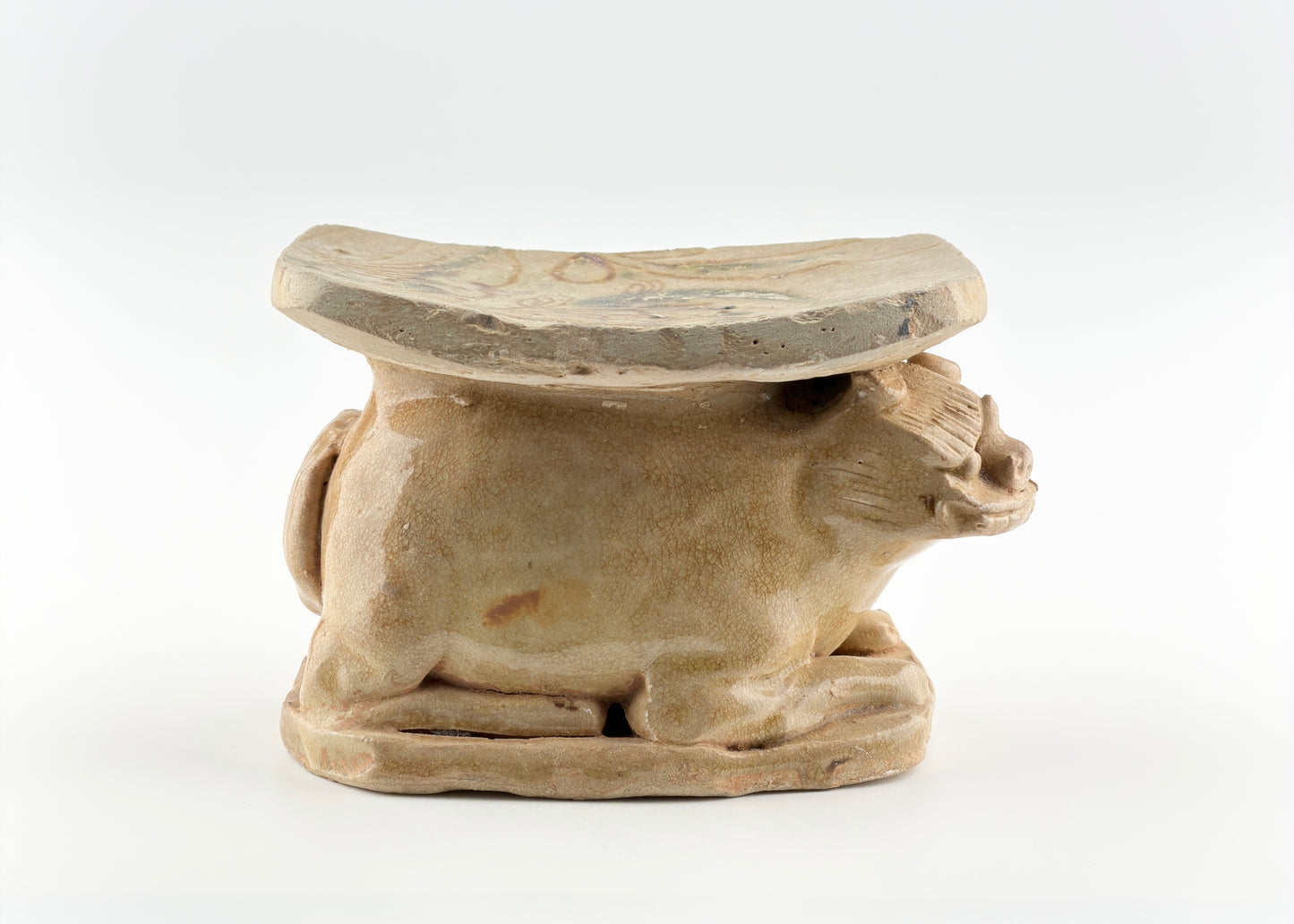 CHANGSHA WARE, RARE LION FIGURINE PILLOW, TANG DYNASTY