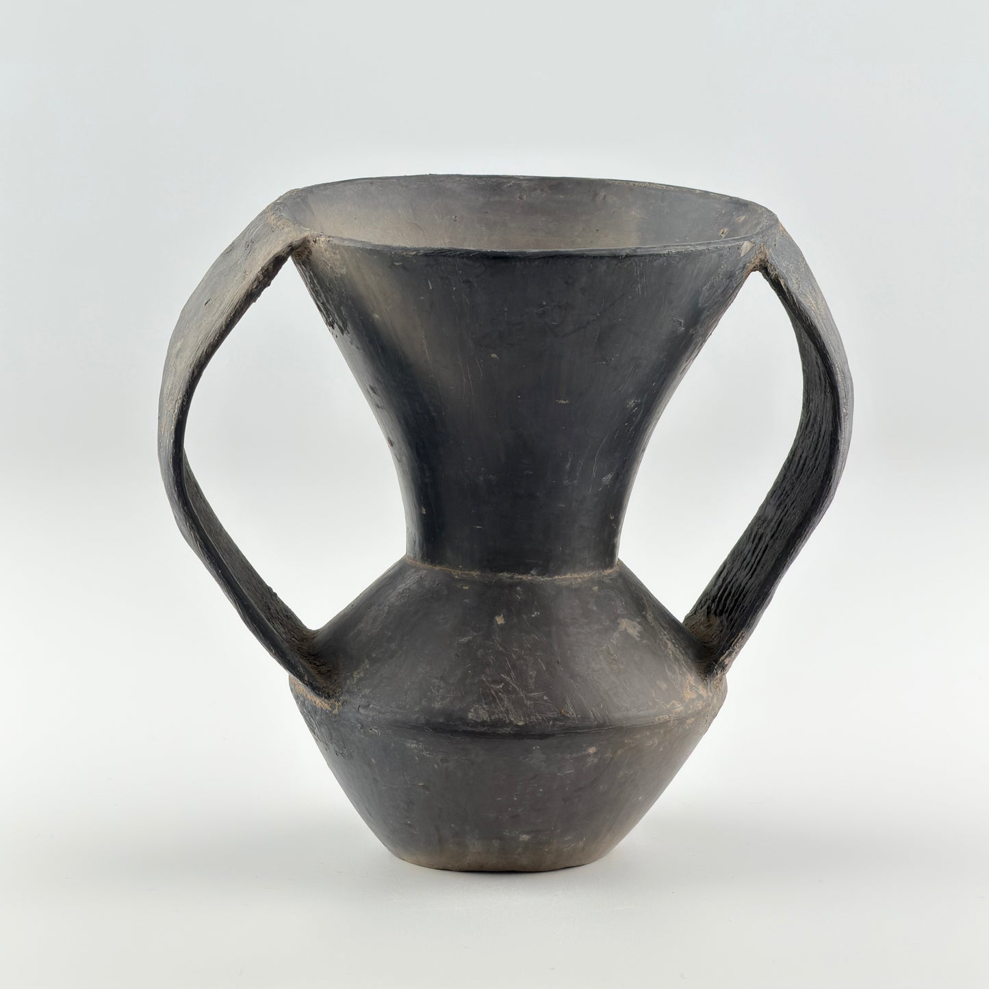Double-handled Black Pottery Vessel