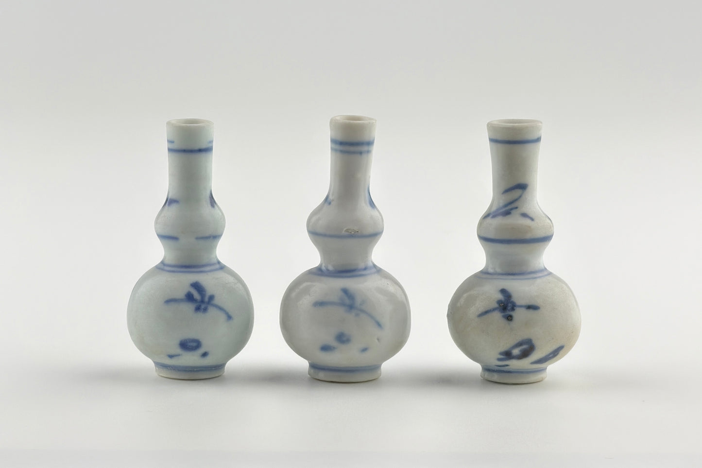 Three Blue and White Miniature Vases, C 1725, Qing Dynasty, Yongzheng Era