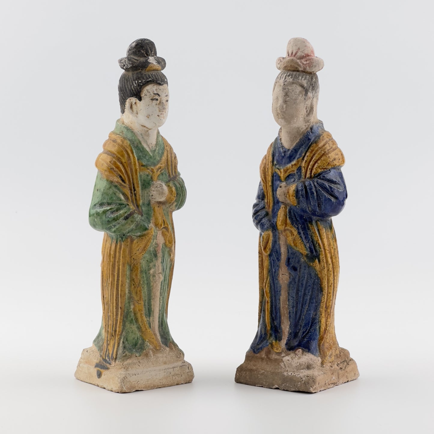 Two Glazed Court Attendants, Ming Dynasty (1368-1644)