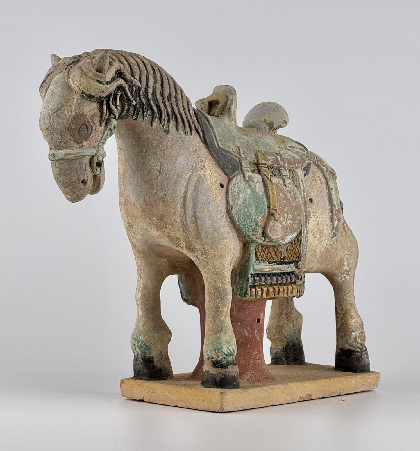 Ming Period Large Pottery Horse with Saddle (15-16th Century)