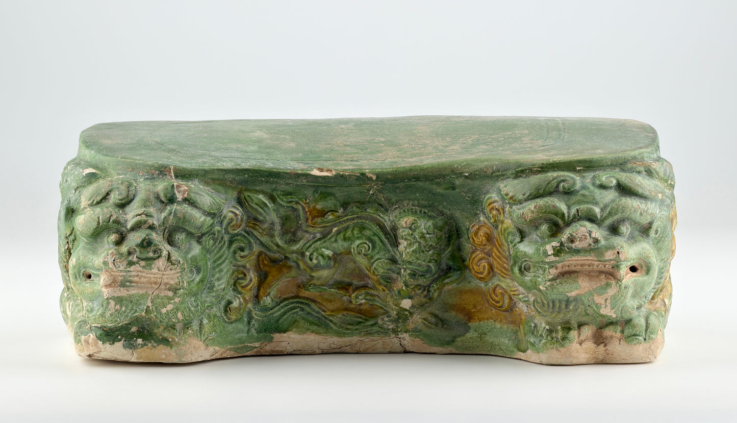 Sancai-glazed pottery 'Haitai' Pillow, Tang dynasty