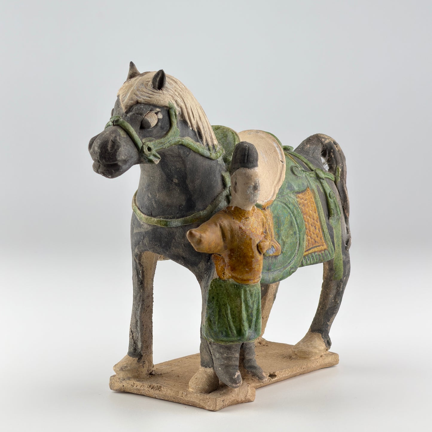 Ming Period Green-Glazed Horse and Rider (15-16th Century)