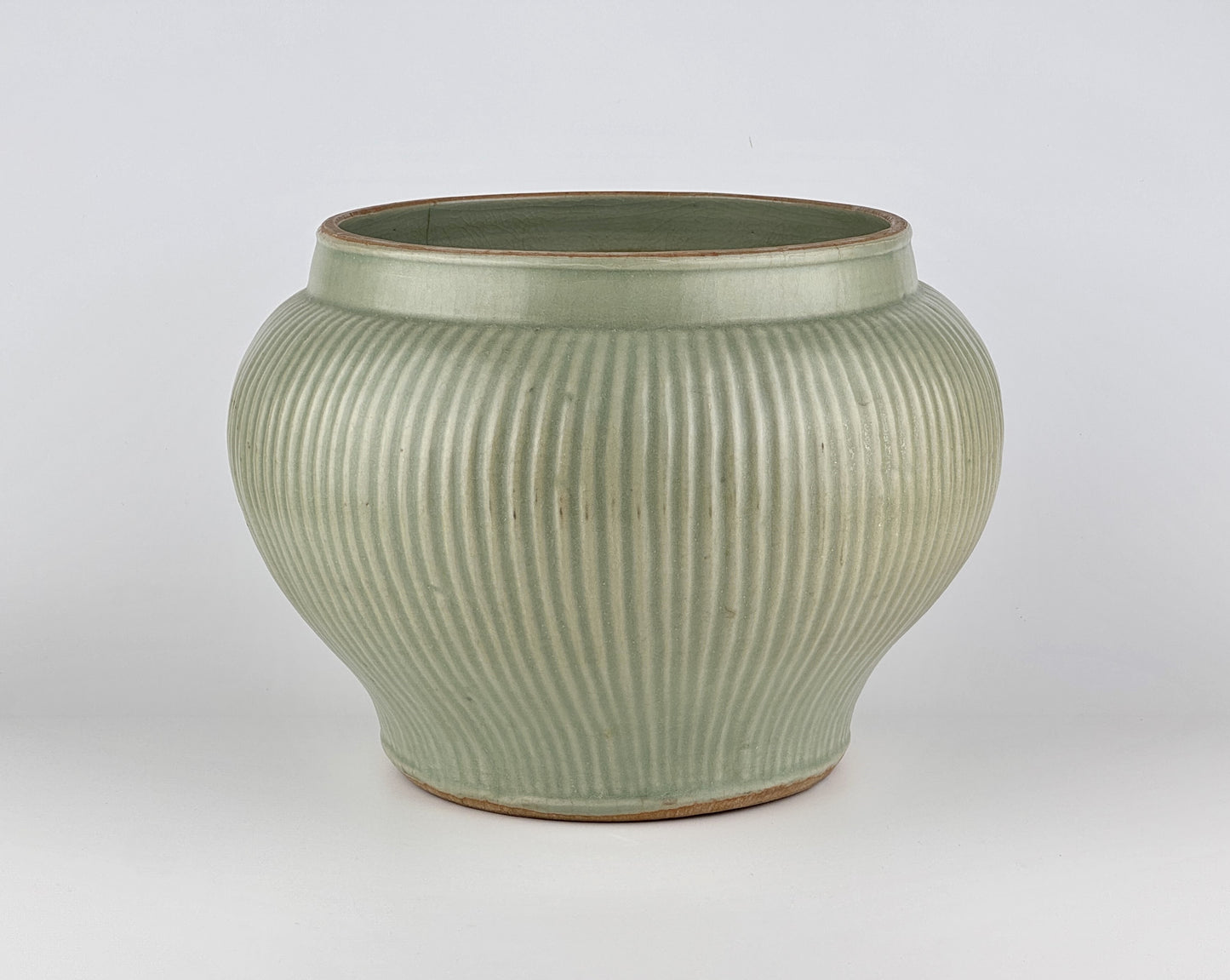 Rare Longquan Celadon 'Hundred Rib' Jar, Song Dynasty