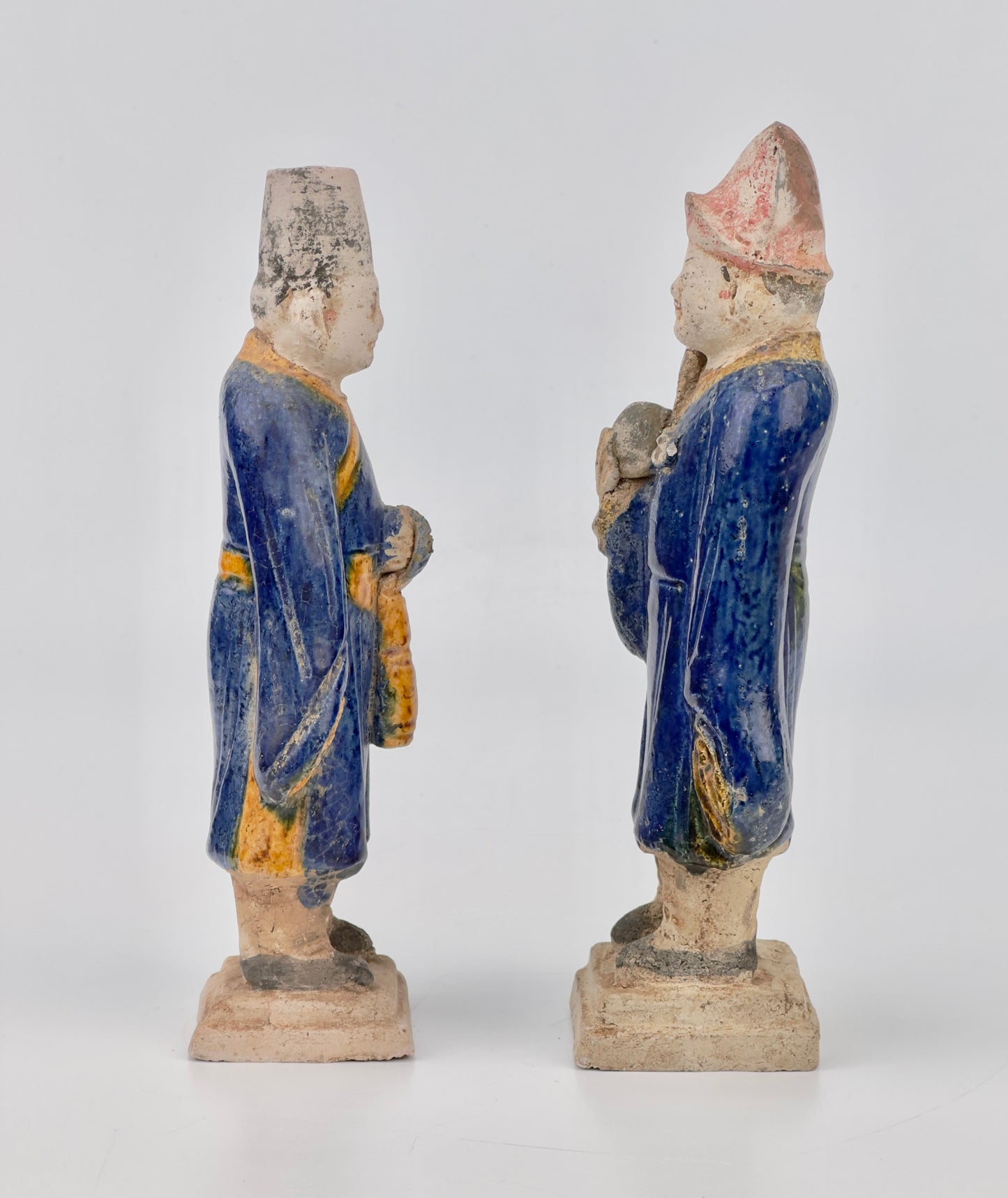 Two blue-glazed figures, Ming Period (1368-1644)