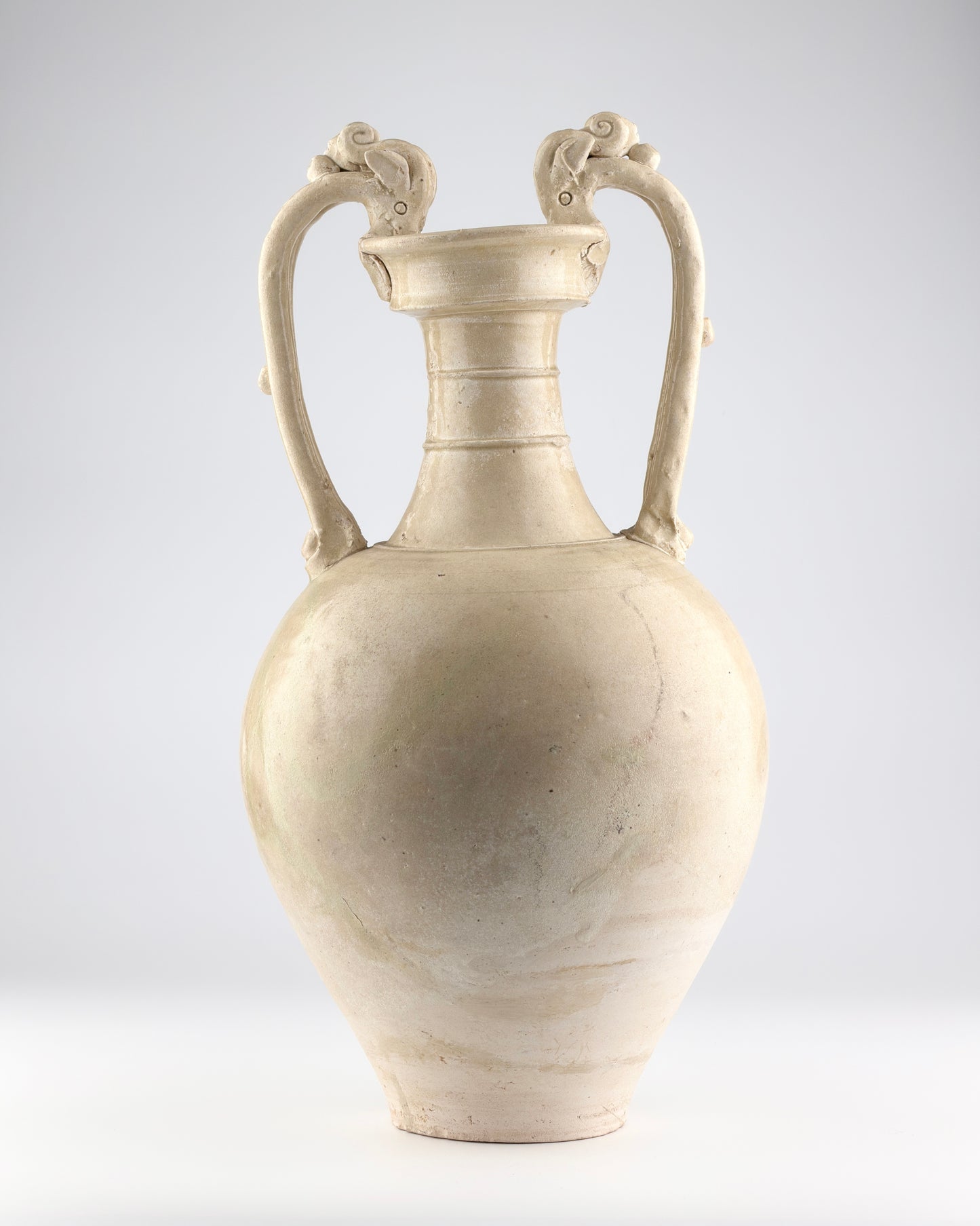 A Large and Rare Straw-Glazed Pottery Amphora, Tang Dynasty