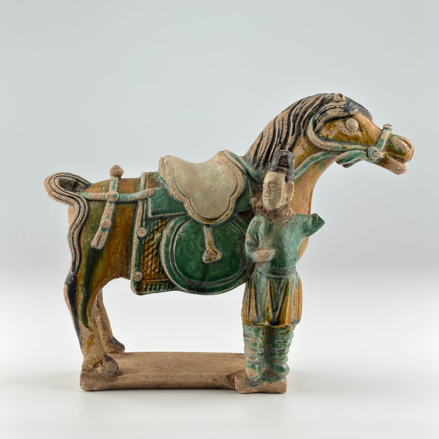 Ming Period Horse and Rider Pottery Figure (15-16th Century)