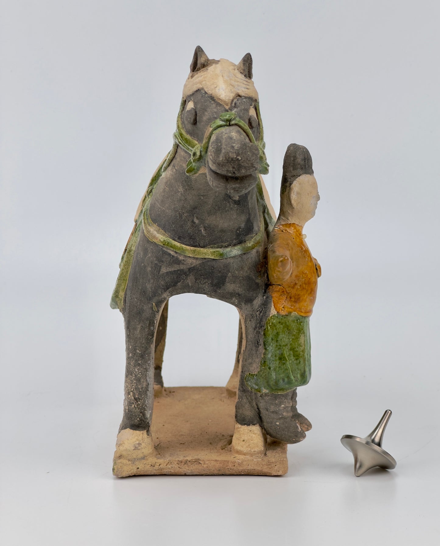 Green-Glazed Horse and Rider, Ming period(15-16th Century)