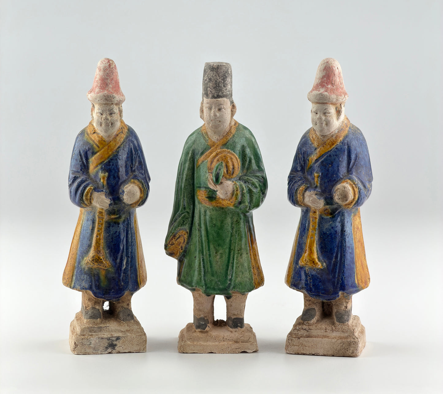 Three Glazed Figures of Musicians, Ming Period (1368-1644)