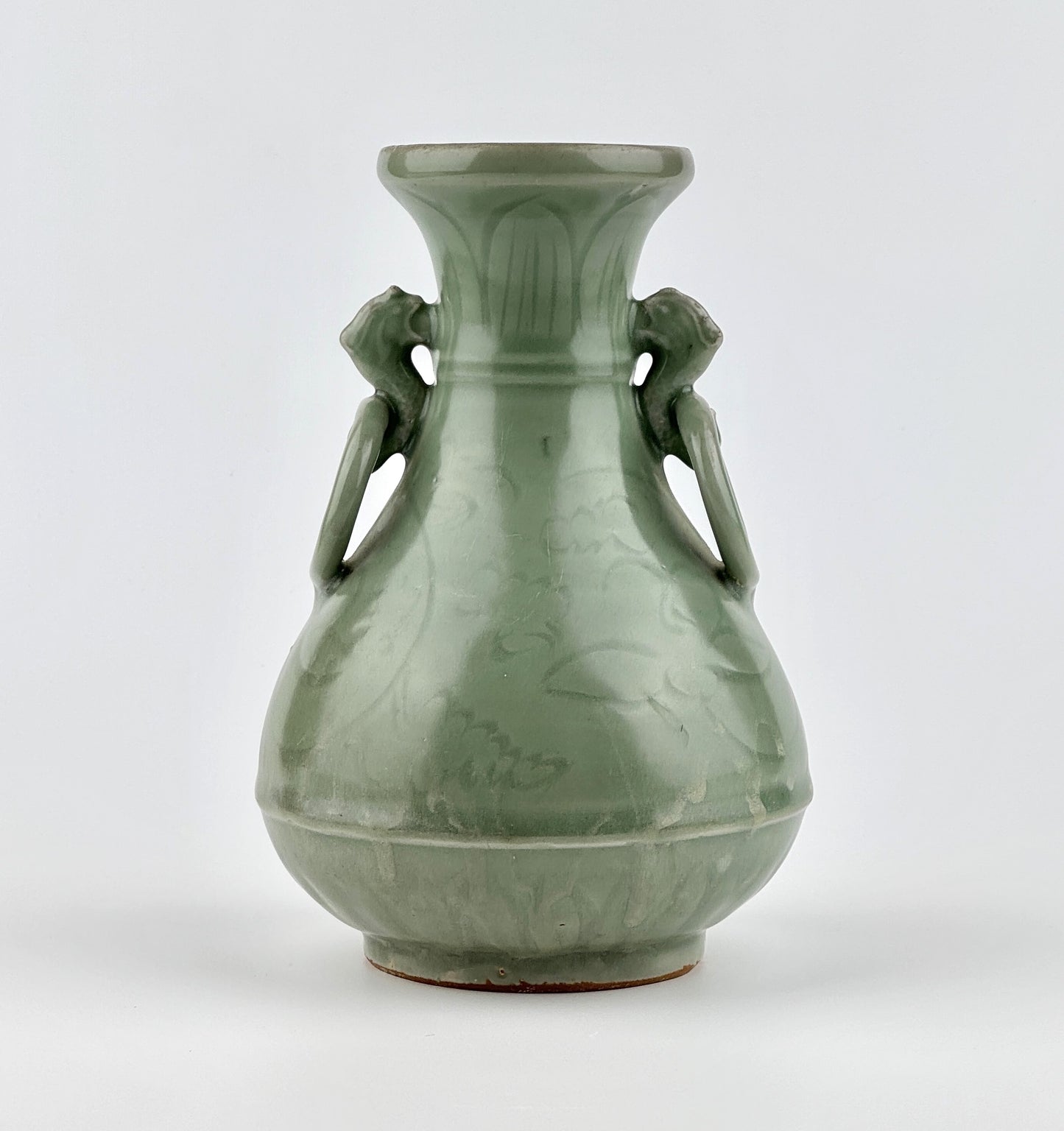 Carved Longquan Celadon Vase, Yuan-Ming Dynasty