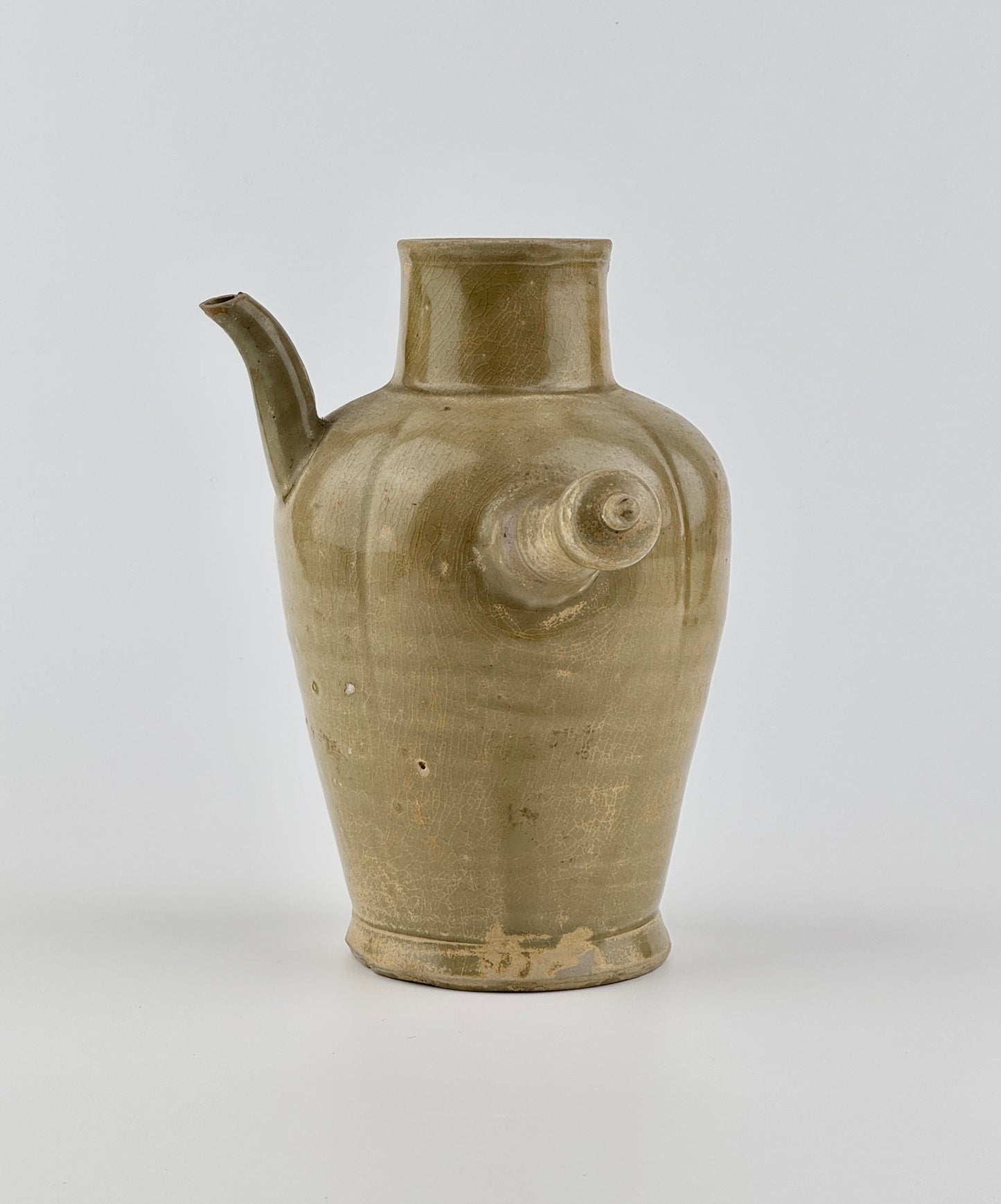 Celadon Ewer with Straight Handle, Tang to Northern Song Dynasty