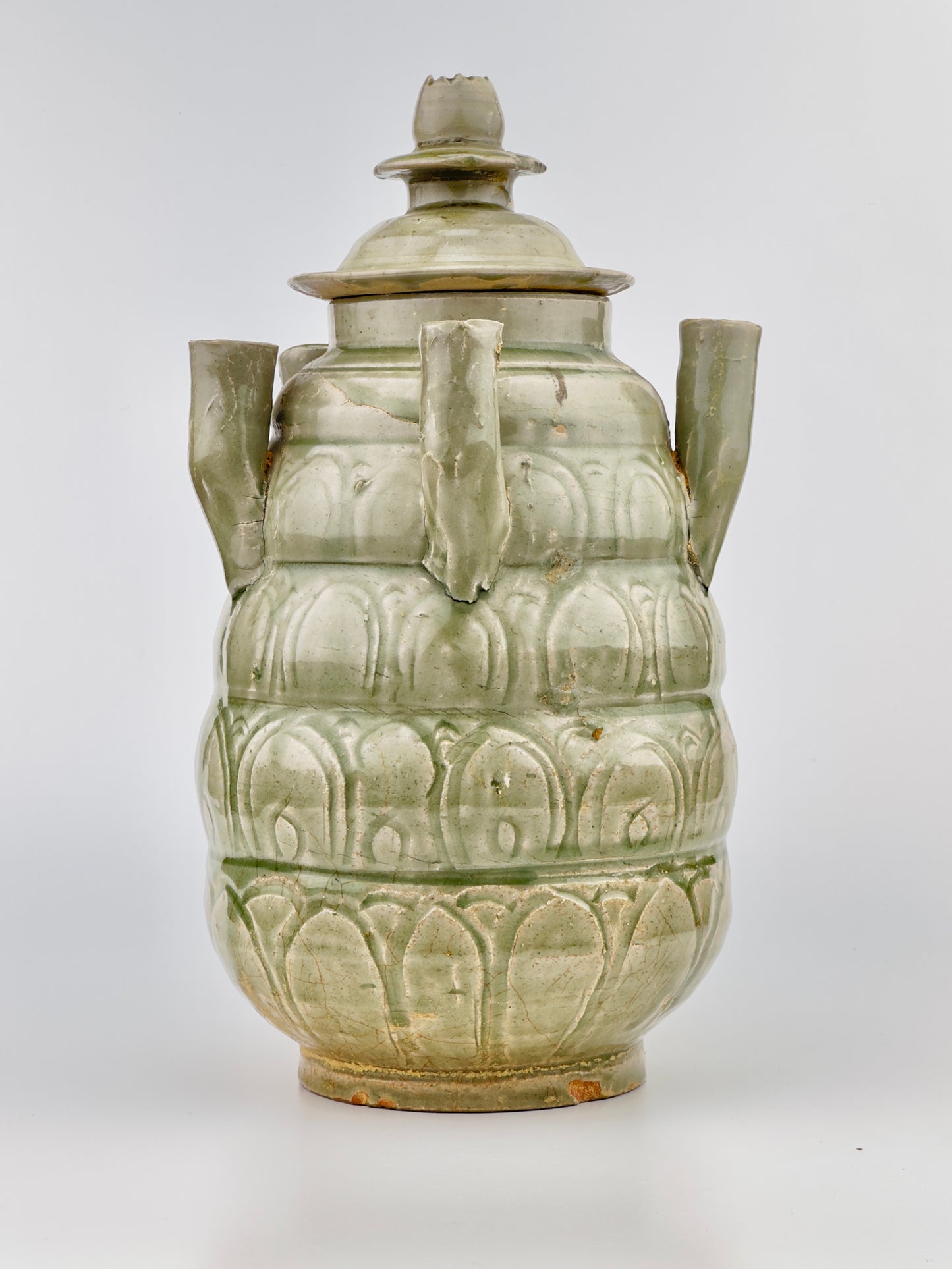 LONGQUAN CELADON FIVE-SPOUTED JAR, SONG DYNASTY (AD 960-1279)