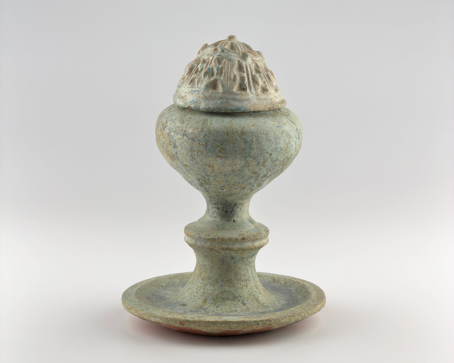 Green Lead-Glazed Pottery Boshan Censer, Han Dynasty
