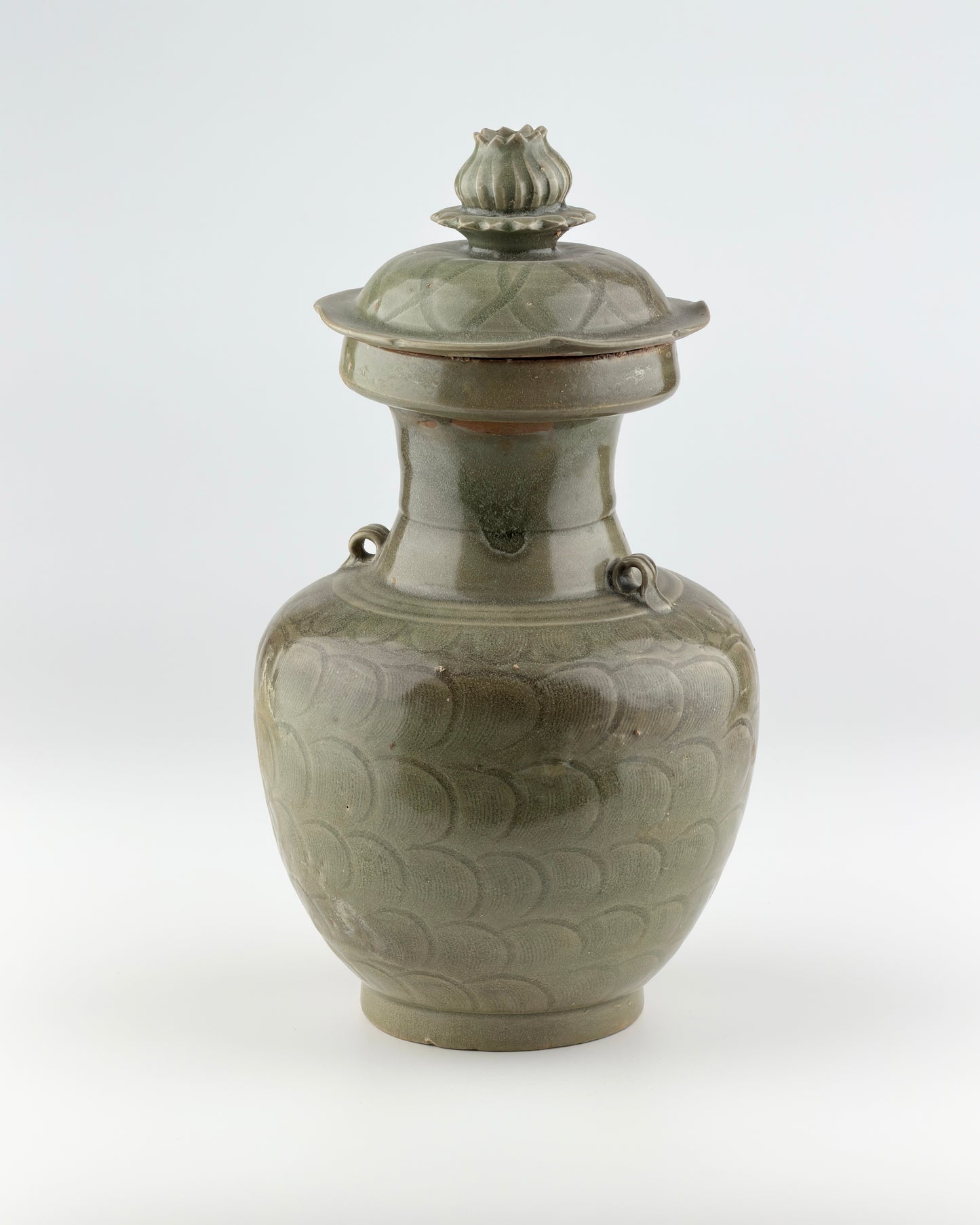 Celadon jar with carved lotus petal design, Song Dynasty