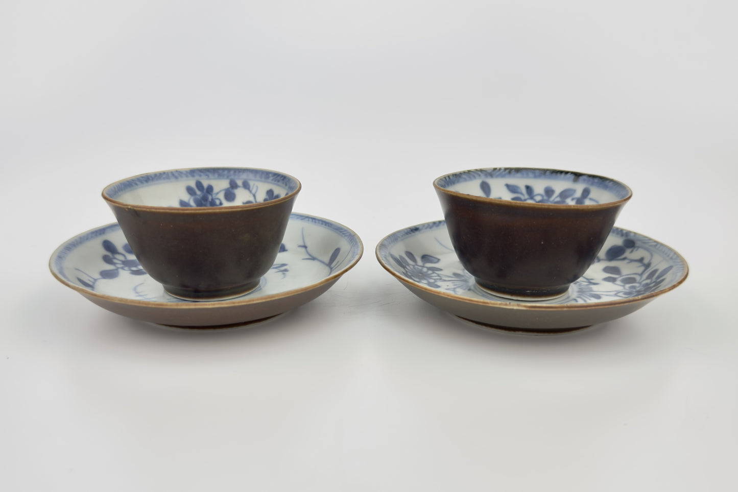 BLUE AND WHITE FLOWER PATTERN TEA SET C 1725, QING DYNASTY, YONGZHENG REIGN