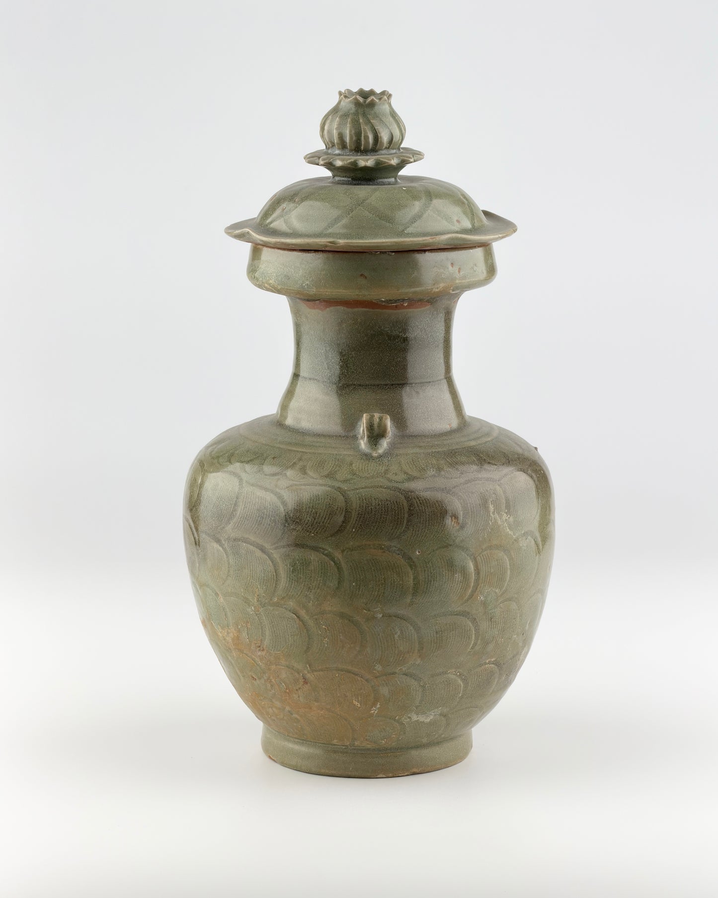 Celadon jar with carved lotus petal design, Song Dynasty