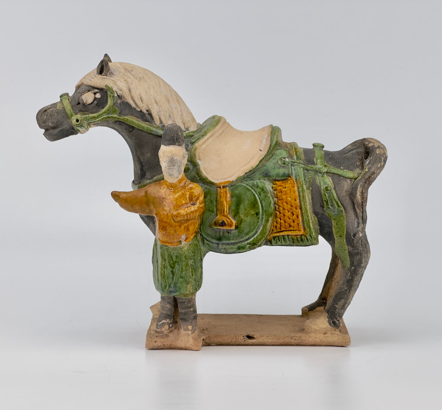 Green-Glazed Horse and Rider, Ming period(15-16th Century)