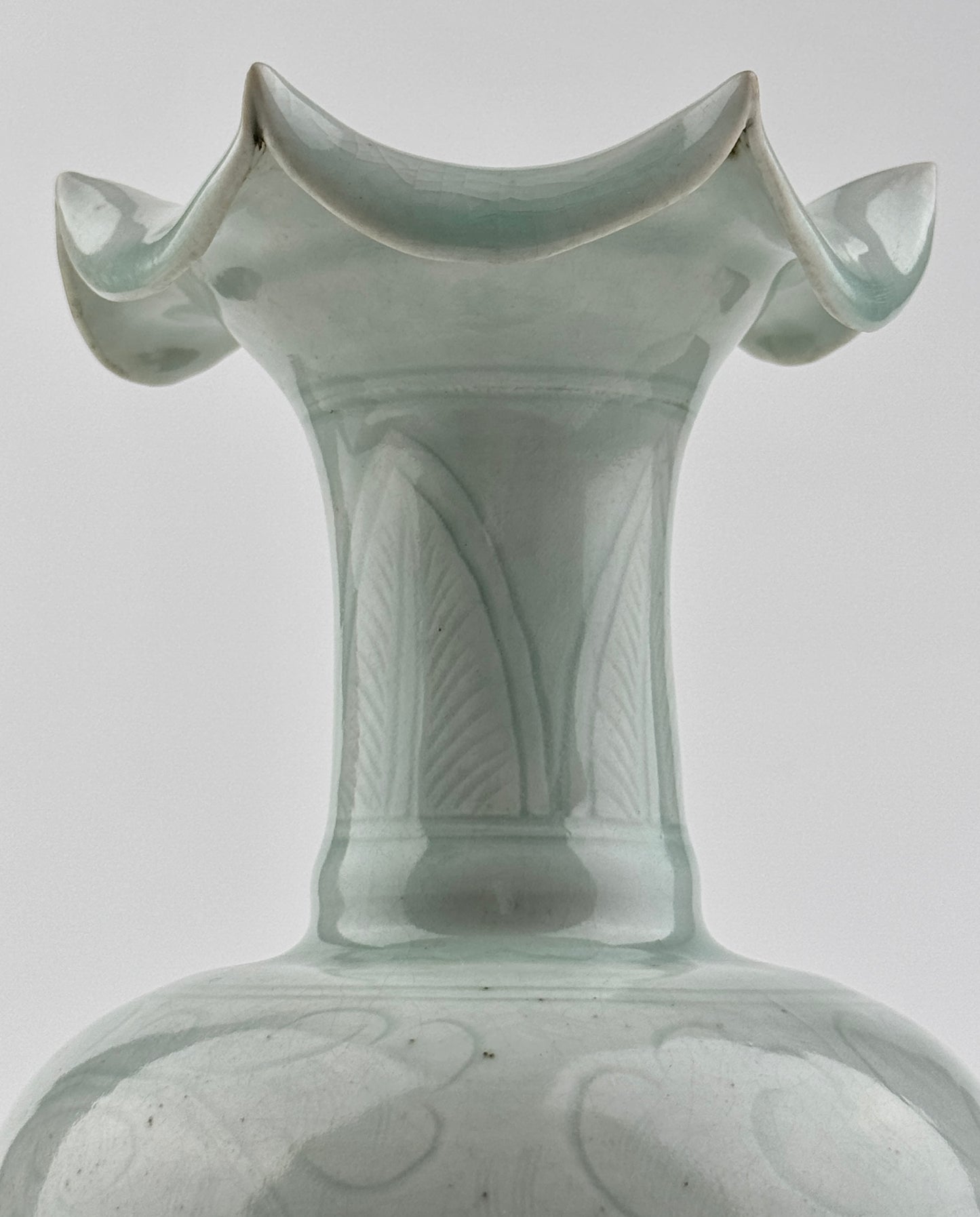 Carved Qingbai 'Chrysanthemum' Vase, Yuan Dynasty(13-14th century)