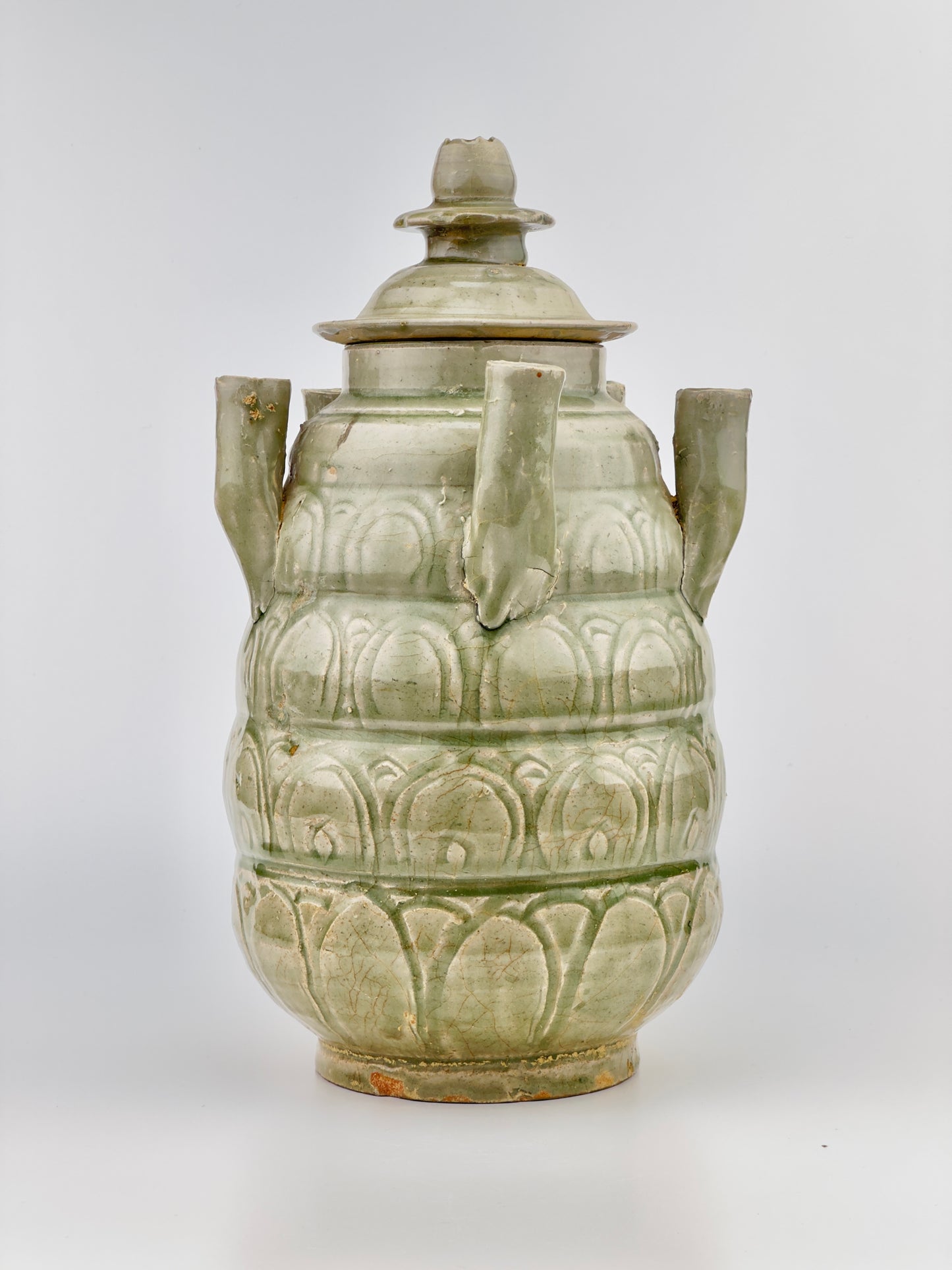 LONGQUAN CELADON FIVE-SPOUTED JAR, SONG DYNASTY (AD 960-1279)