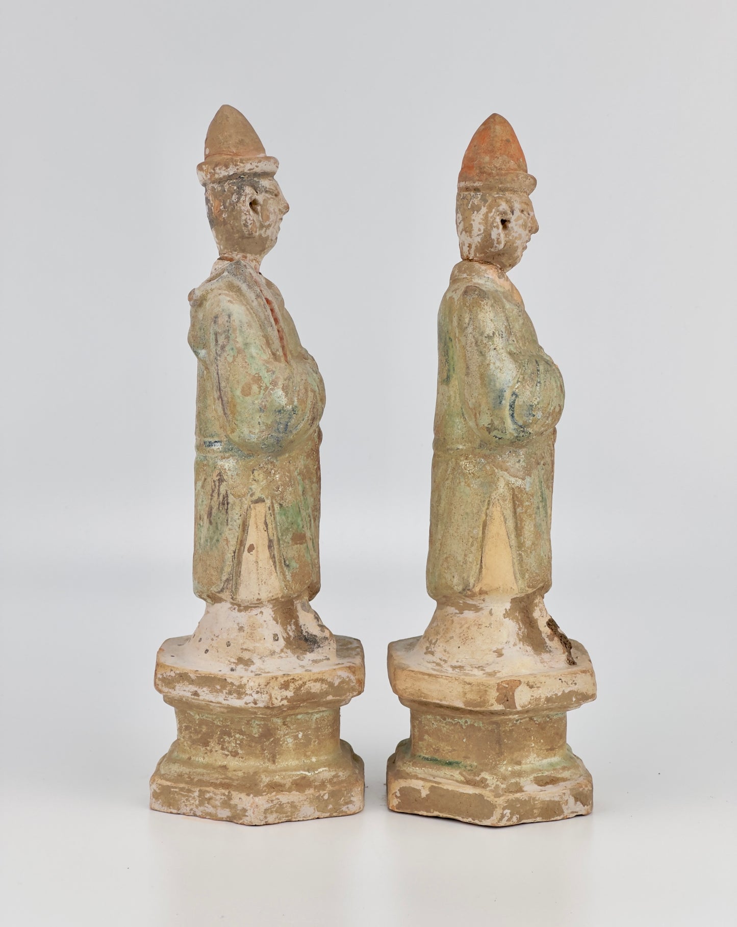 Standing Green Glazed Pottery Attendant Figure