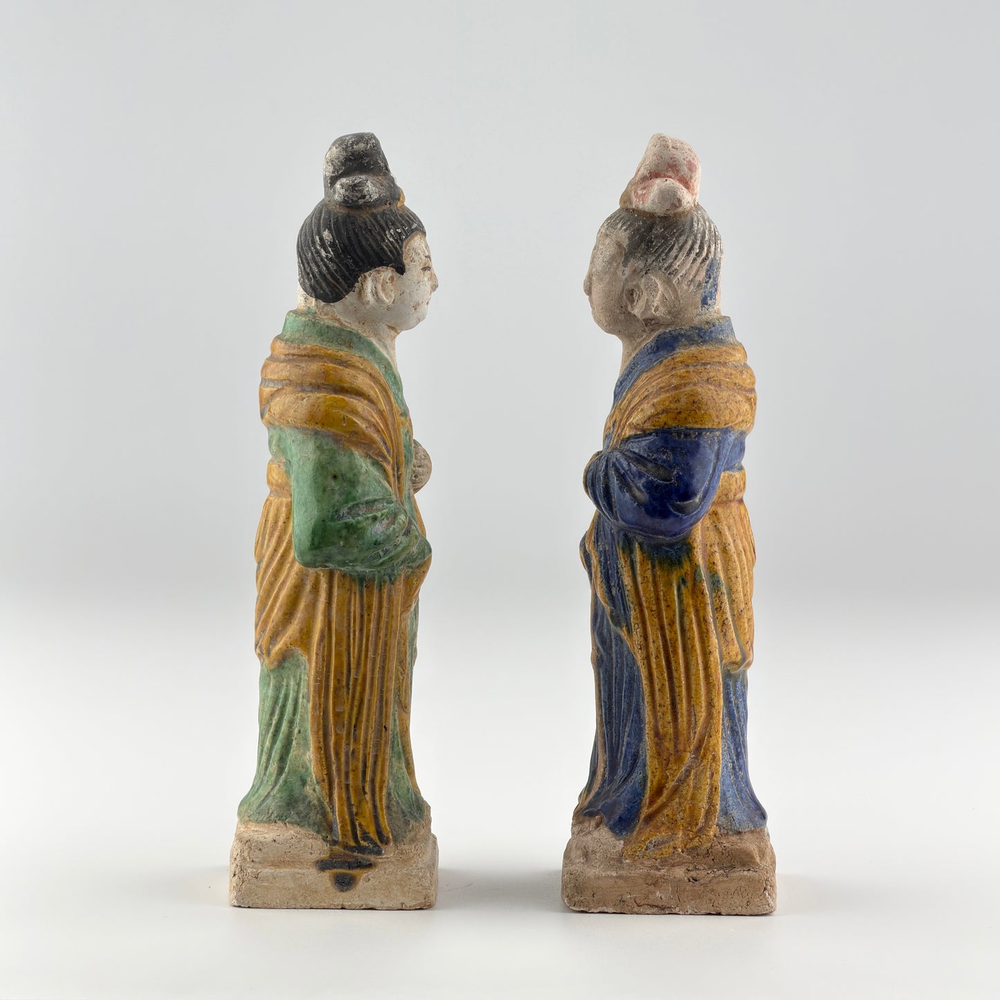 Two Glazed Court Attendants, Ming Period (1368-1644)