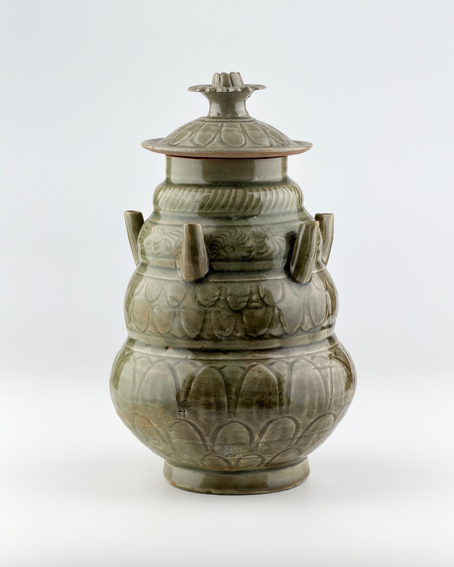 A Longquan Celadon Five-spouted Jar, Sui-Song Dynasty