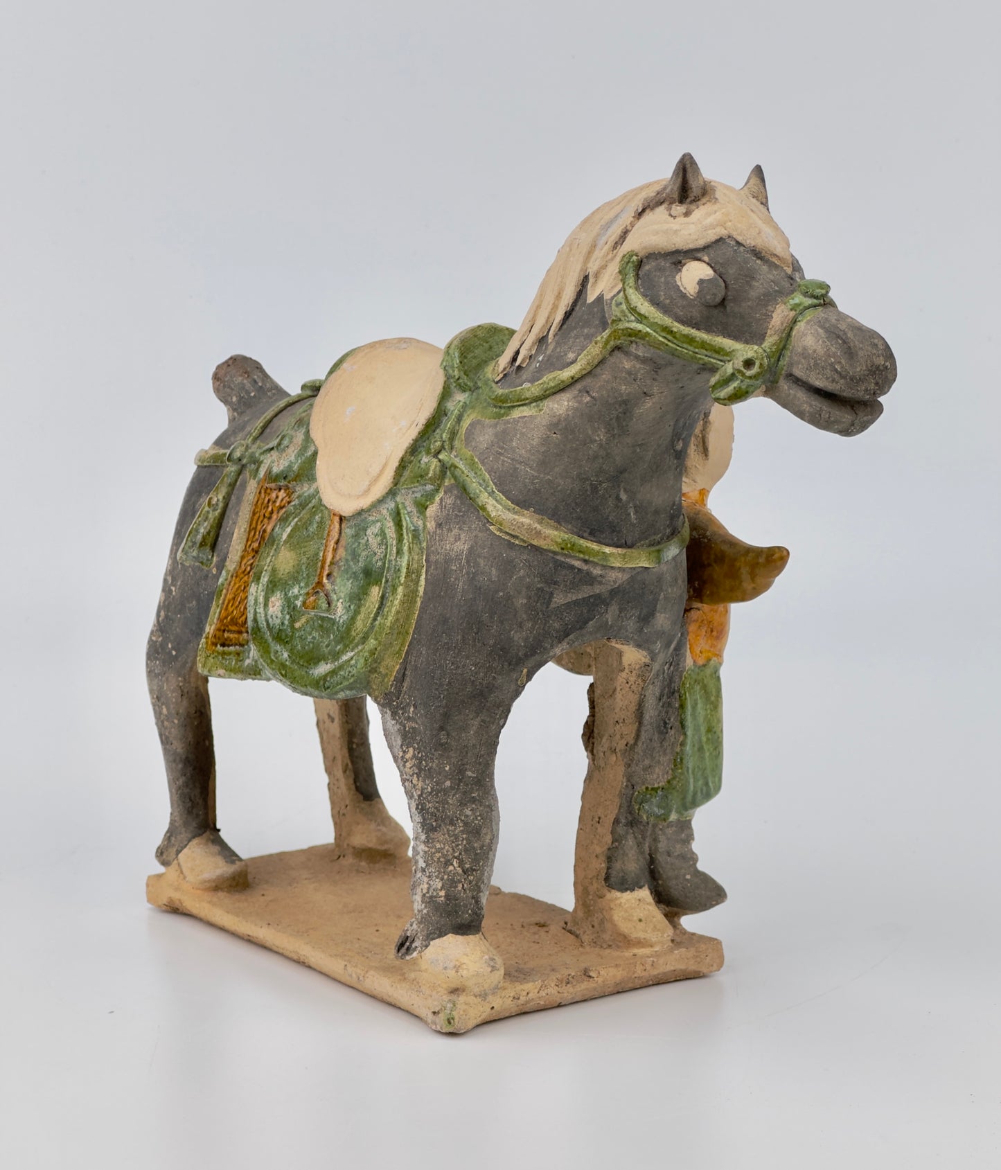 Green-Glazed Horse and Rider, Ming period(15-16th Century)