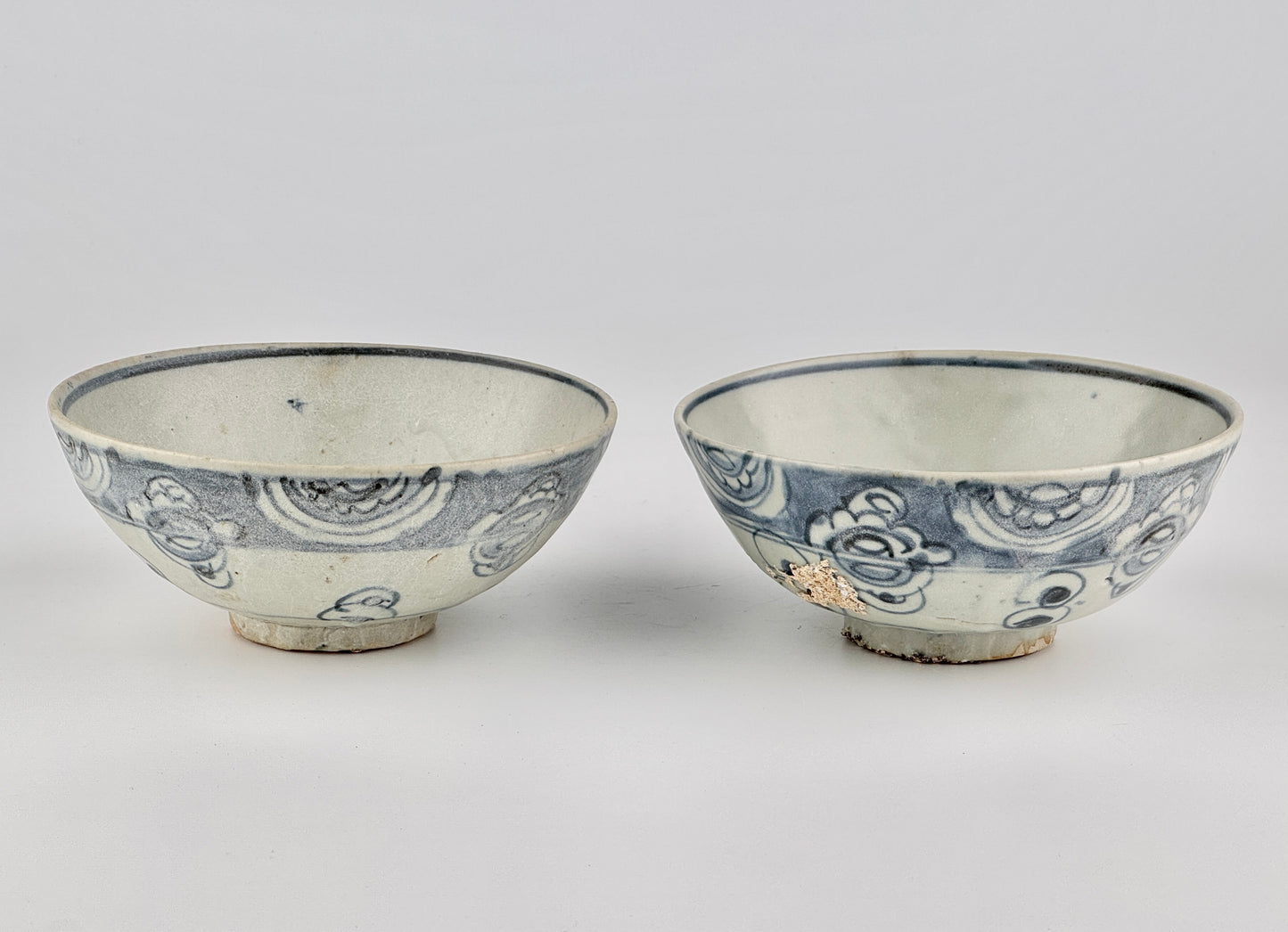 Pair of Bowls from Shipwreck, Late Ming Era(16-17th century)