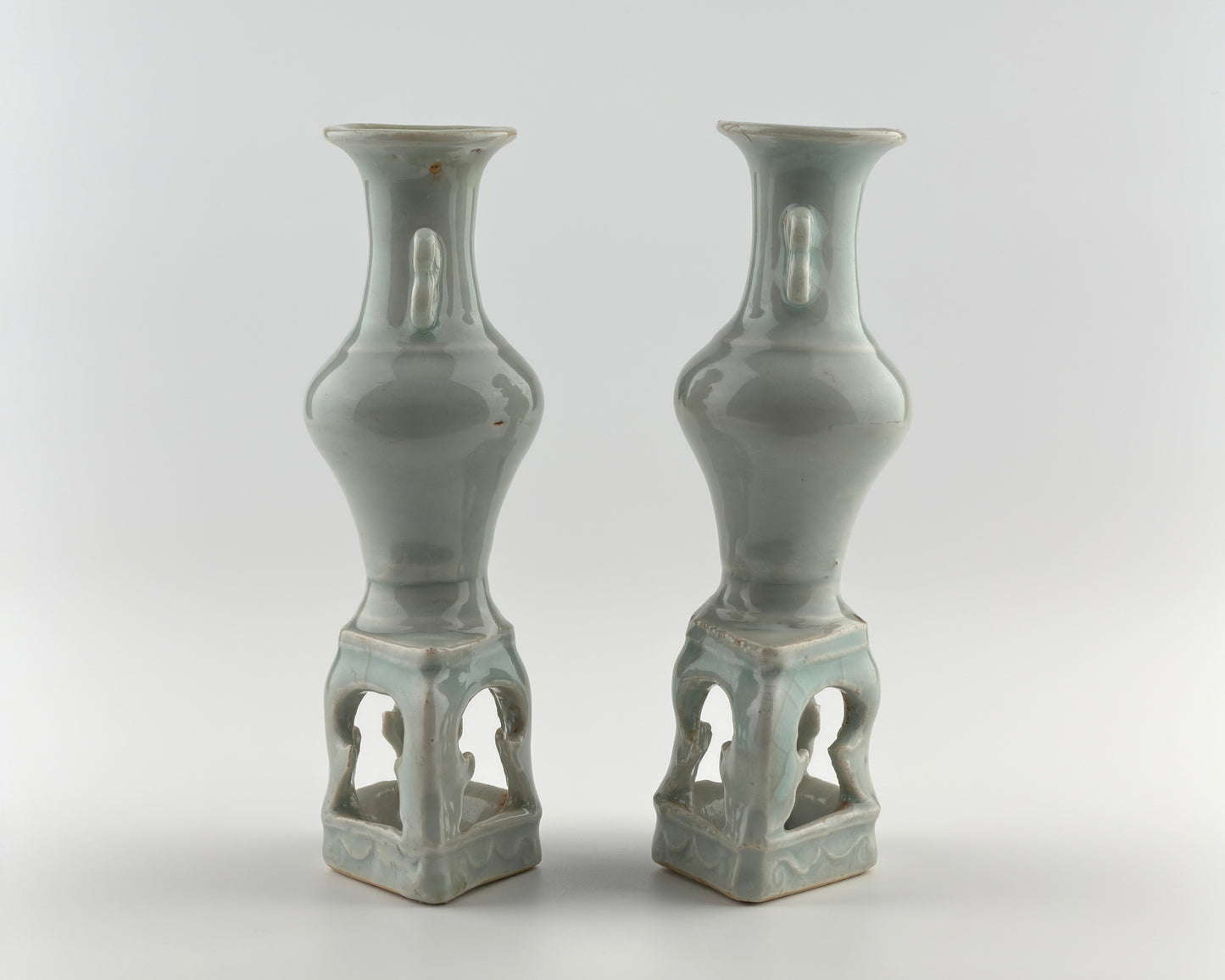 Pair of Qingbai Incense Stands, Song-Yuan Dynasty