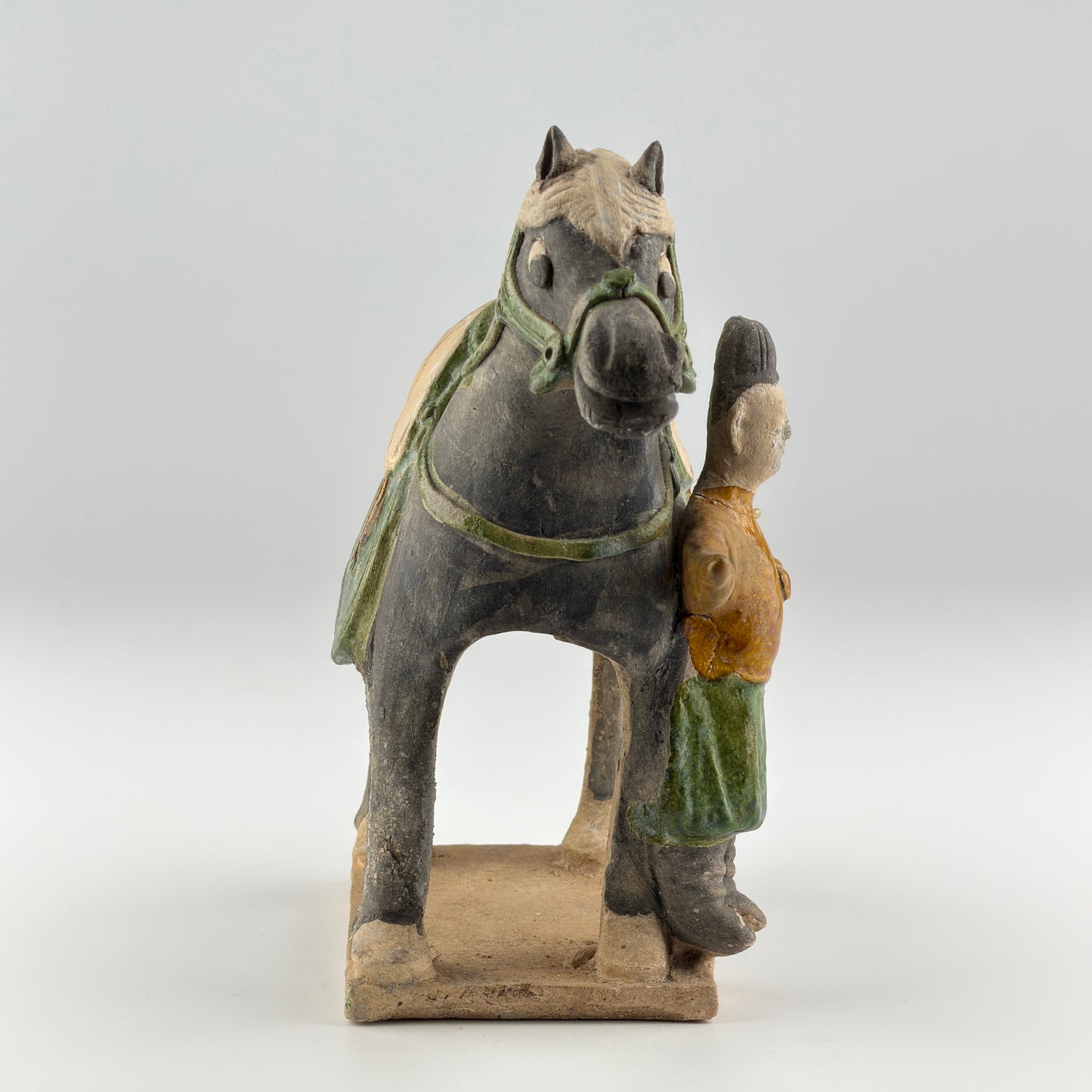 Ming Period Green-Glazed Horse and Rider (15-16th Century)
