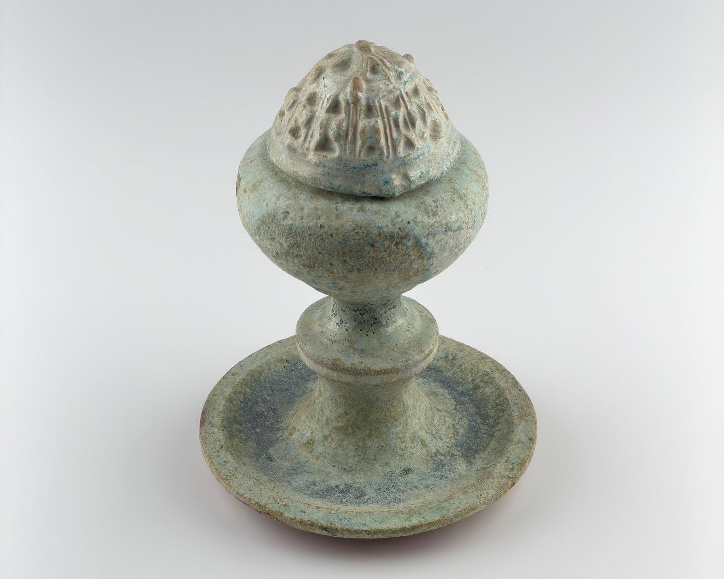 Green Lead-Glazed Pottery Boshan Censer, Han Dynasty