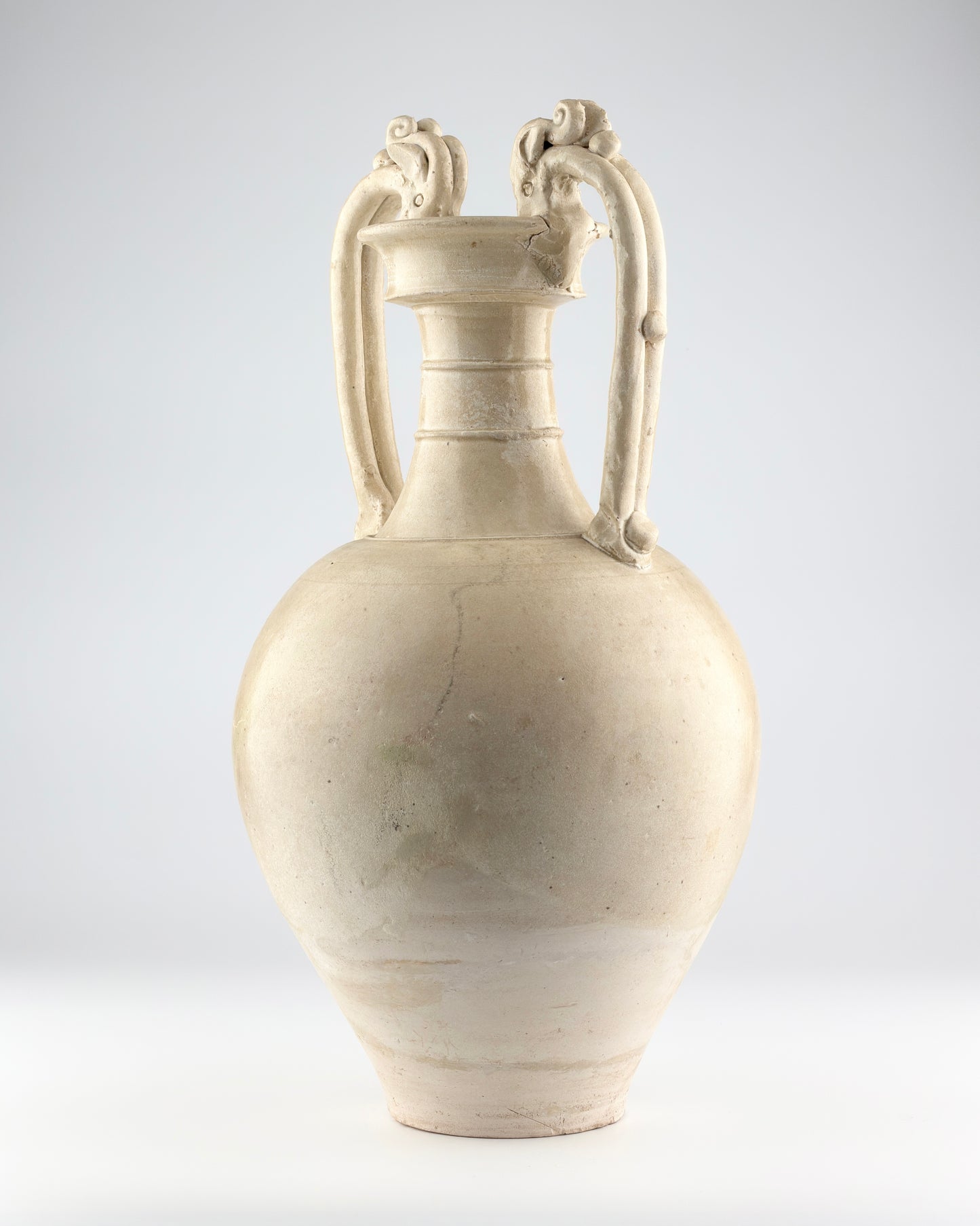 A Large and Rare Straw-Glazed Pottery Amphora, Tang Dynasty