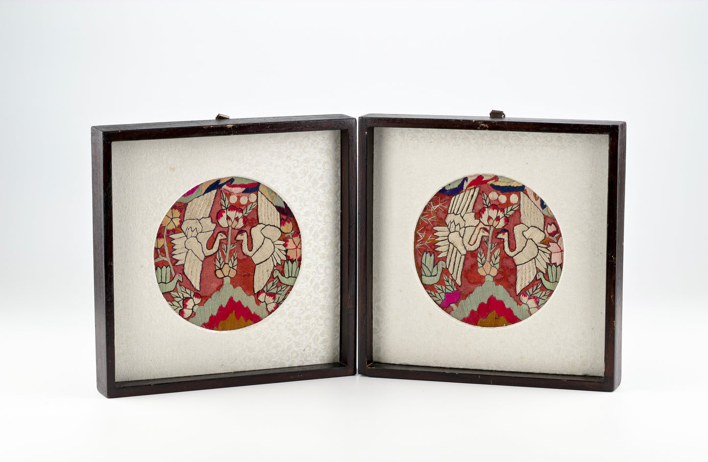 Pair of Korean Traditional Embroidered Pillowcase Frames