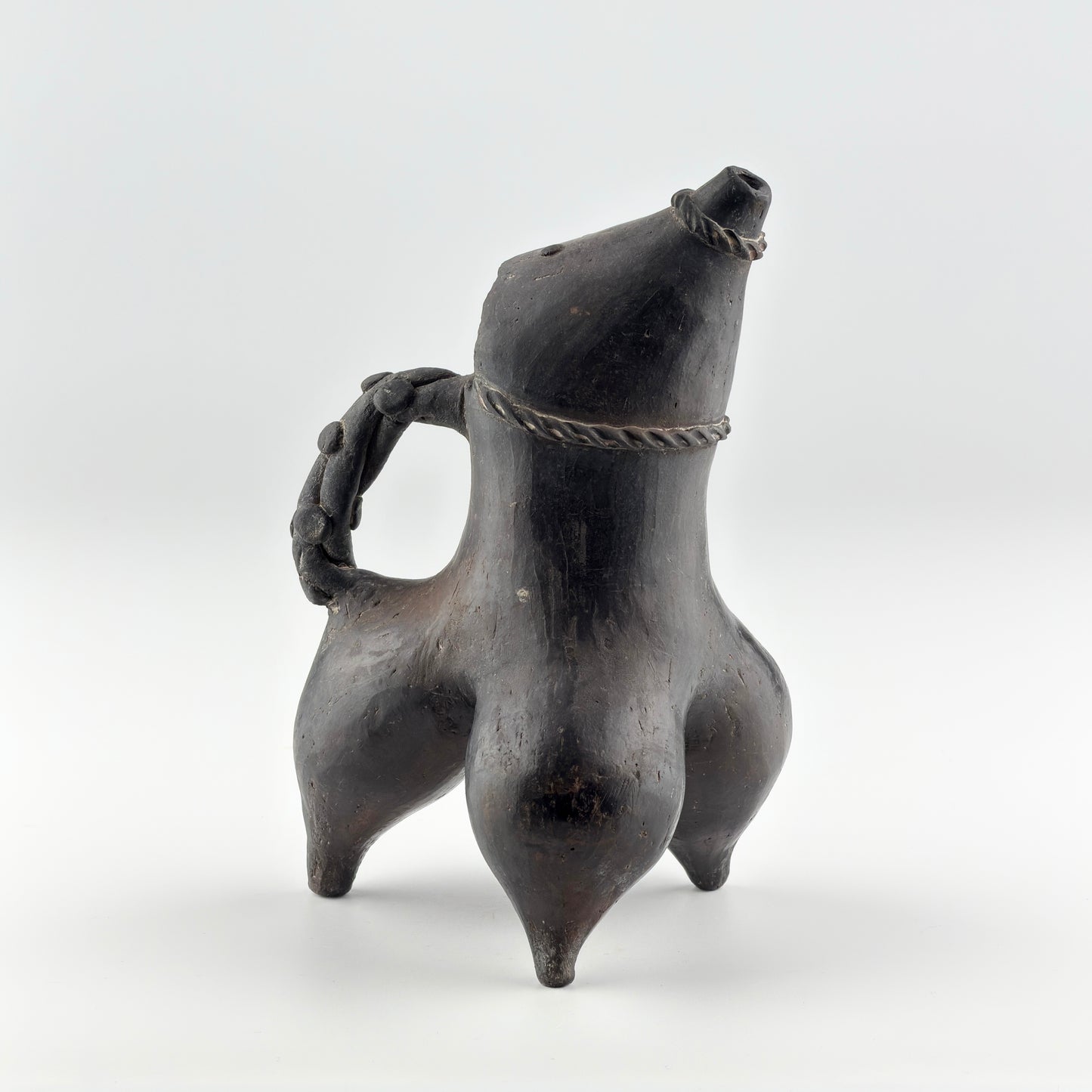 Black Pottery Tripod Ewer, Neolithic Period
