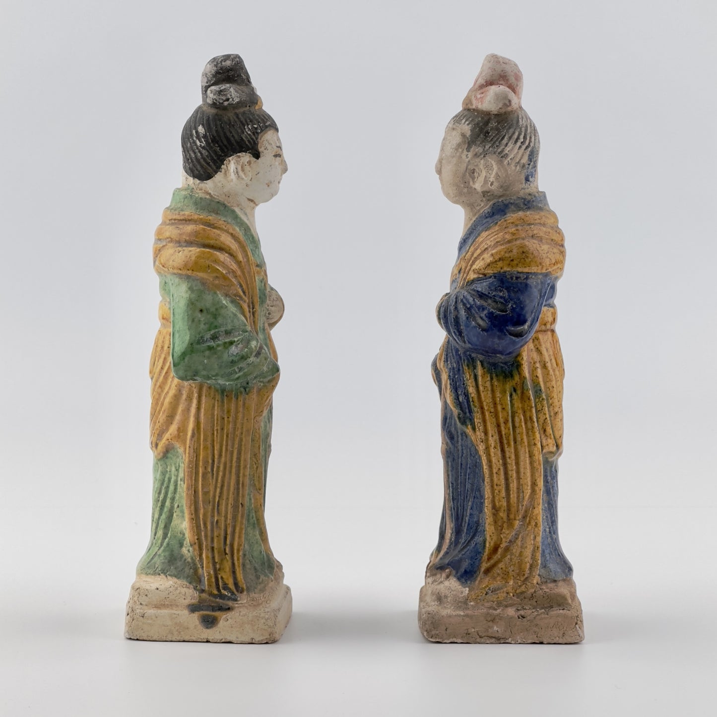 Two Glazed Court Attendants, Ming Dynasty (1368-1644)