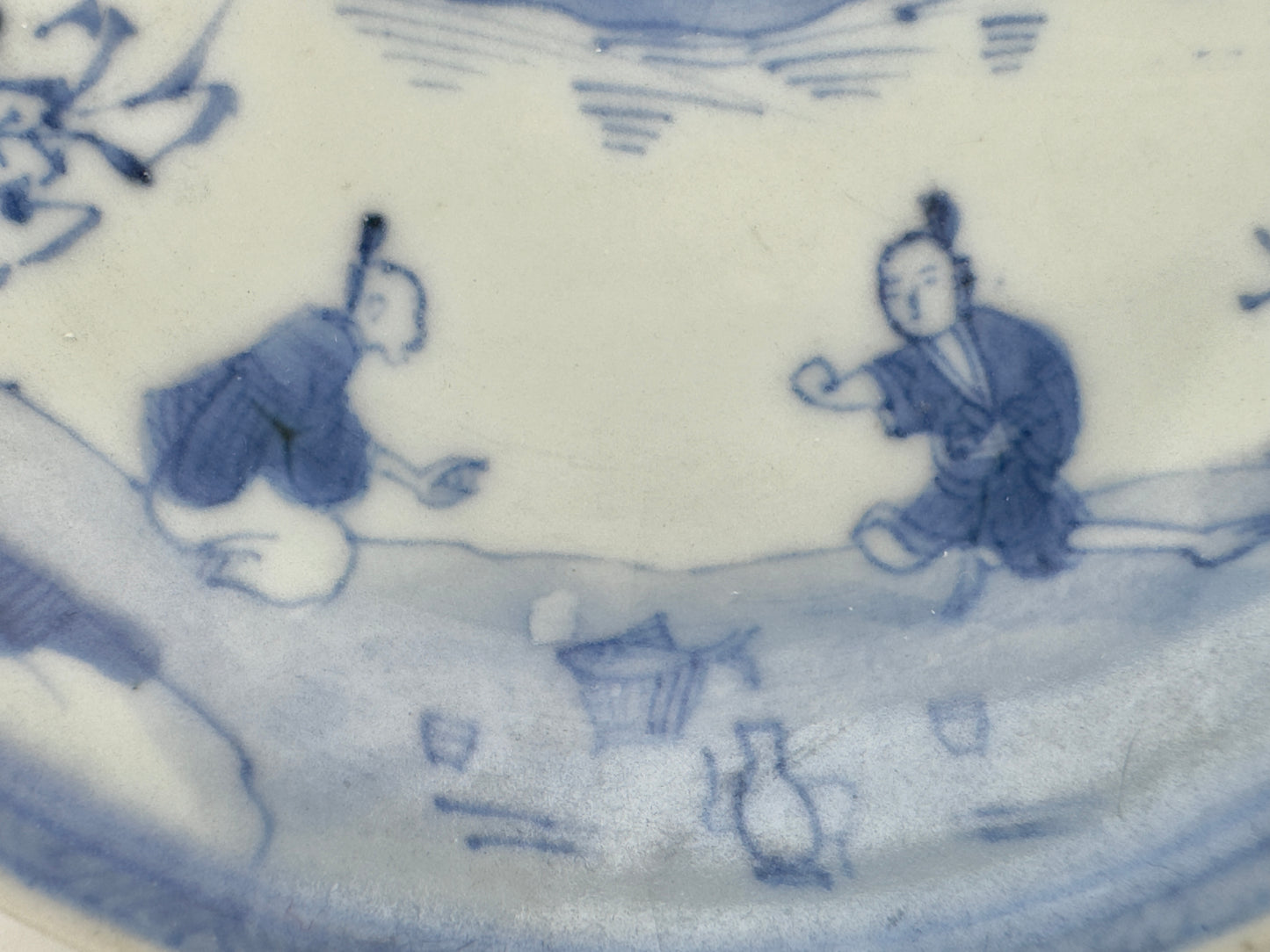 Fishing Scene Blue And White Saucer Circa 1725, Qing Dynasty, Yongzheng Reign