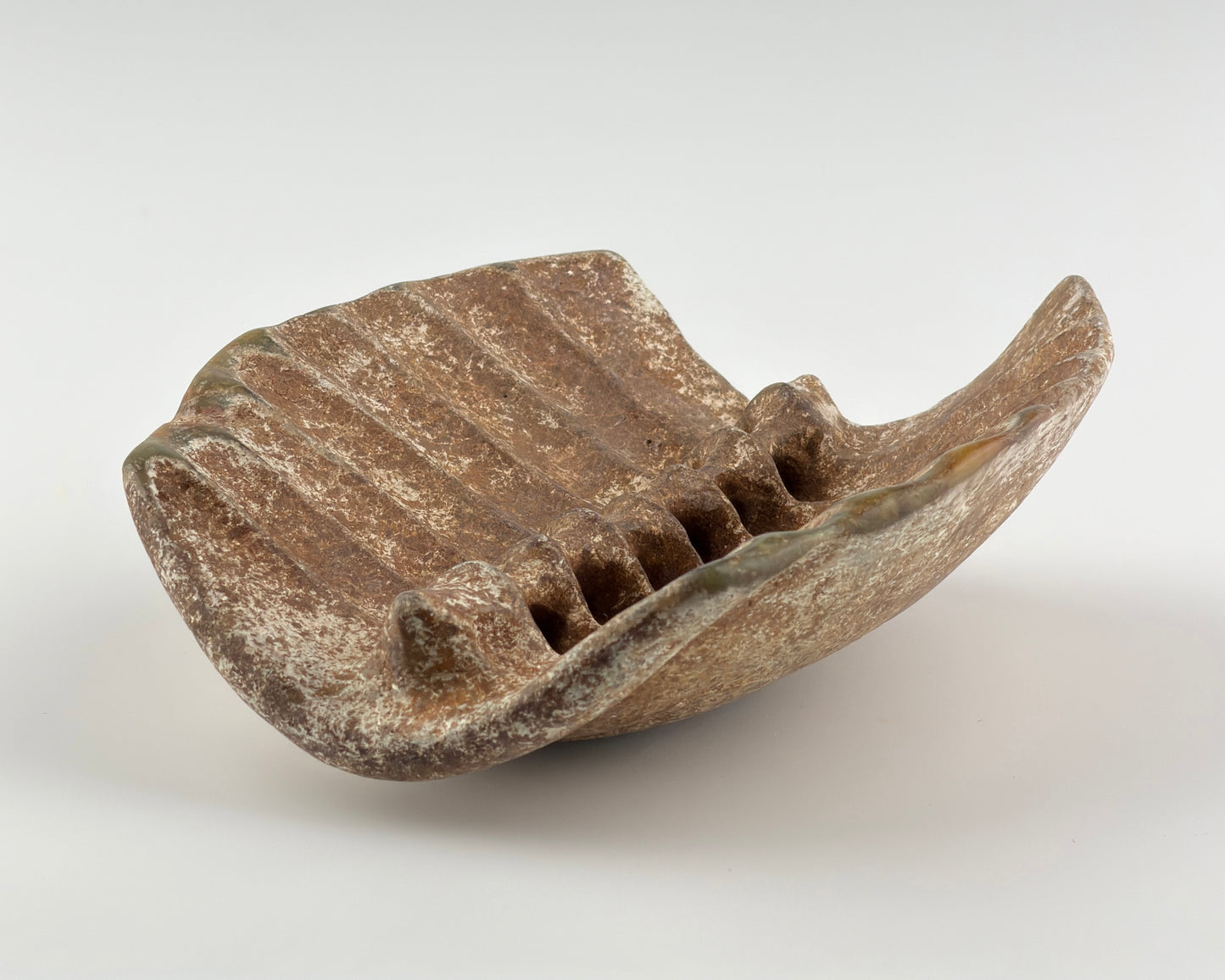 Rare Calcified Jade Carving of 'Tortoise Shell' presumably Neolithic Period, Hongshan Culture