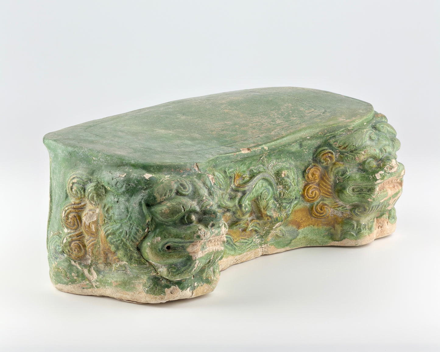 Sancai-glazed pottery 'Haitai' Pillow, Tang dynasty
