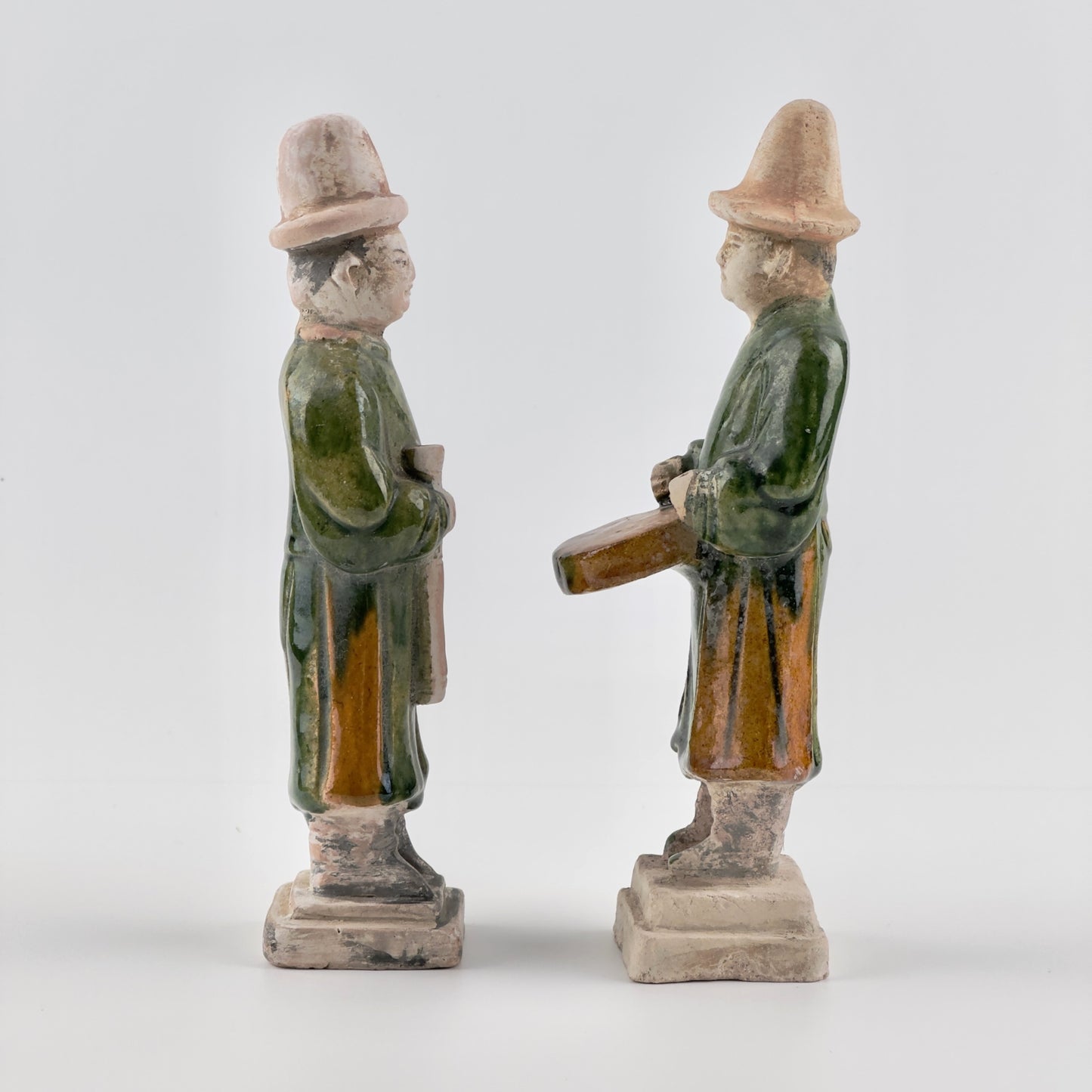 Two Glazed Figures of Musicians, Ming Dynasty (1368-1644)