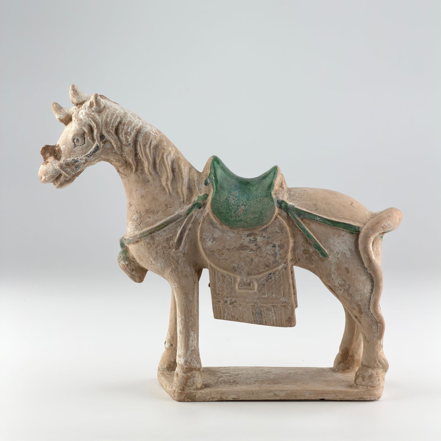 Ming Period Pottery Horse with Saddle